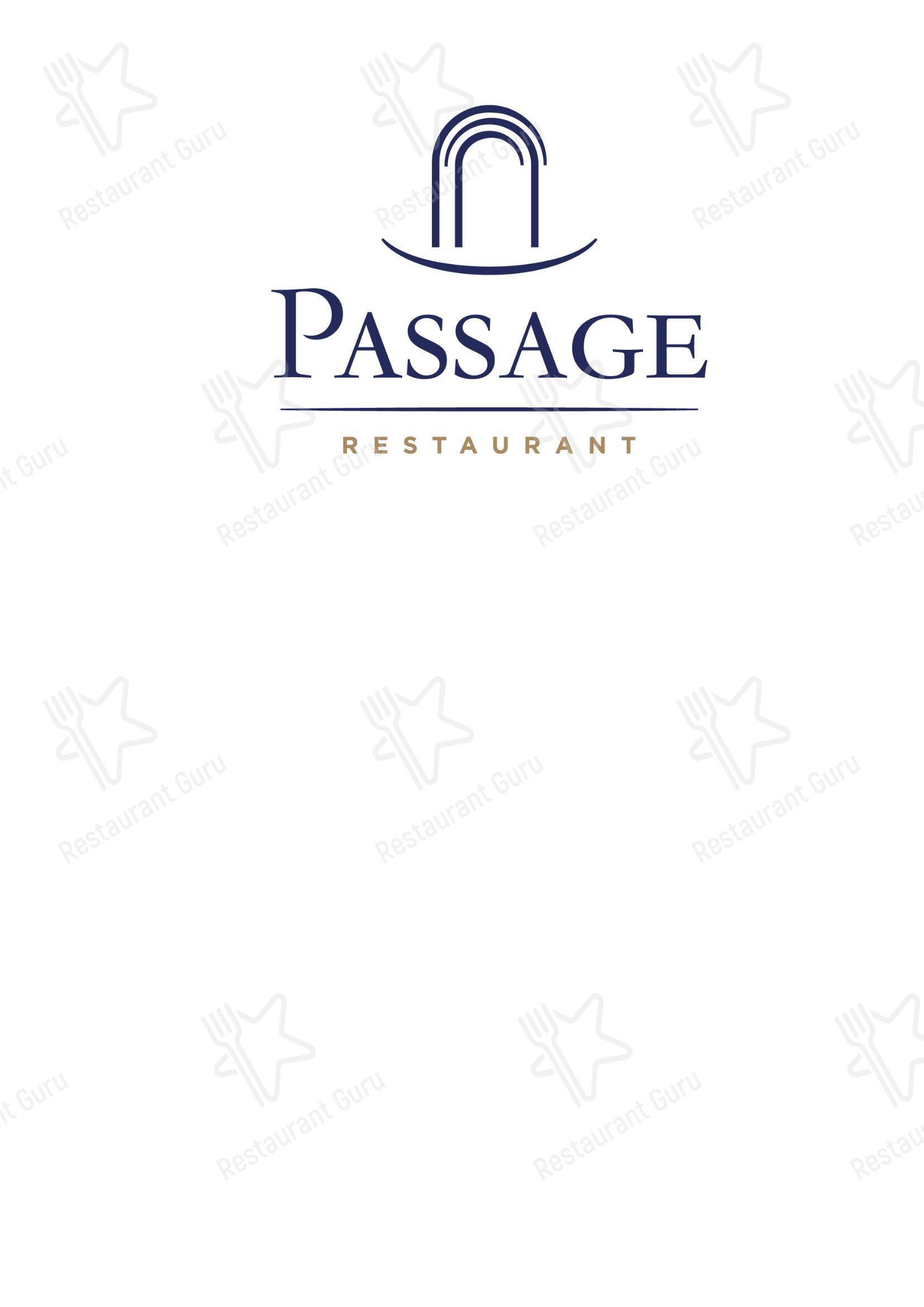Меню Passage - блюда и напитки