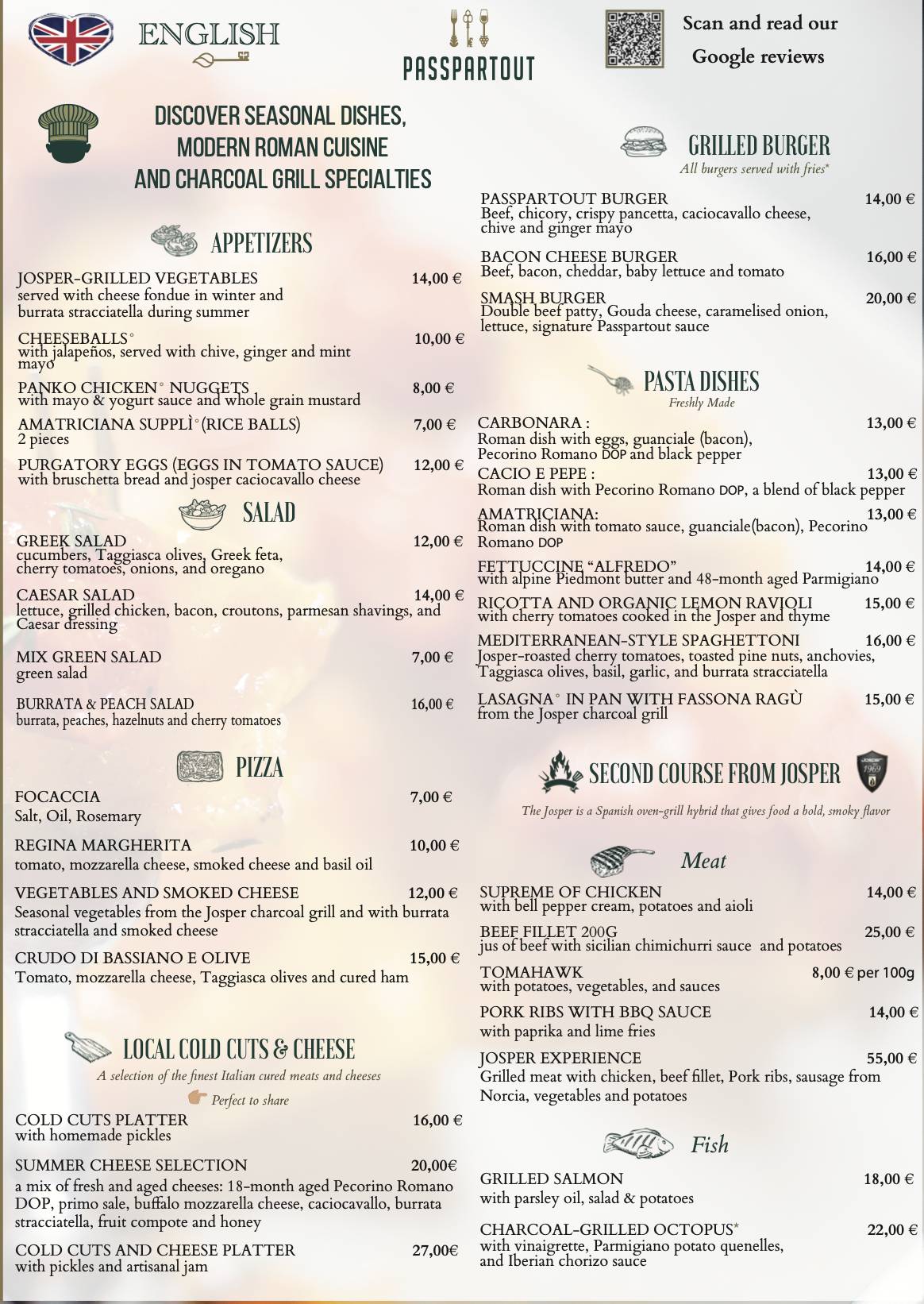 Passpartout Ristorante меню