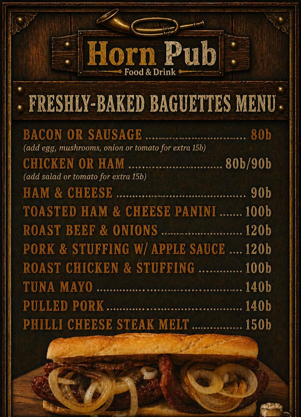 Horn Pub Food & Drinks меню