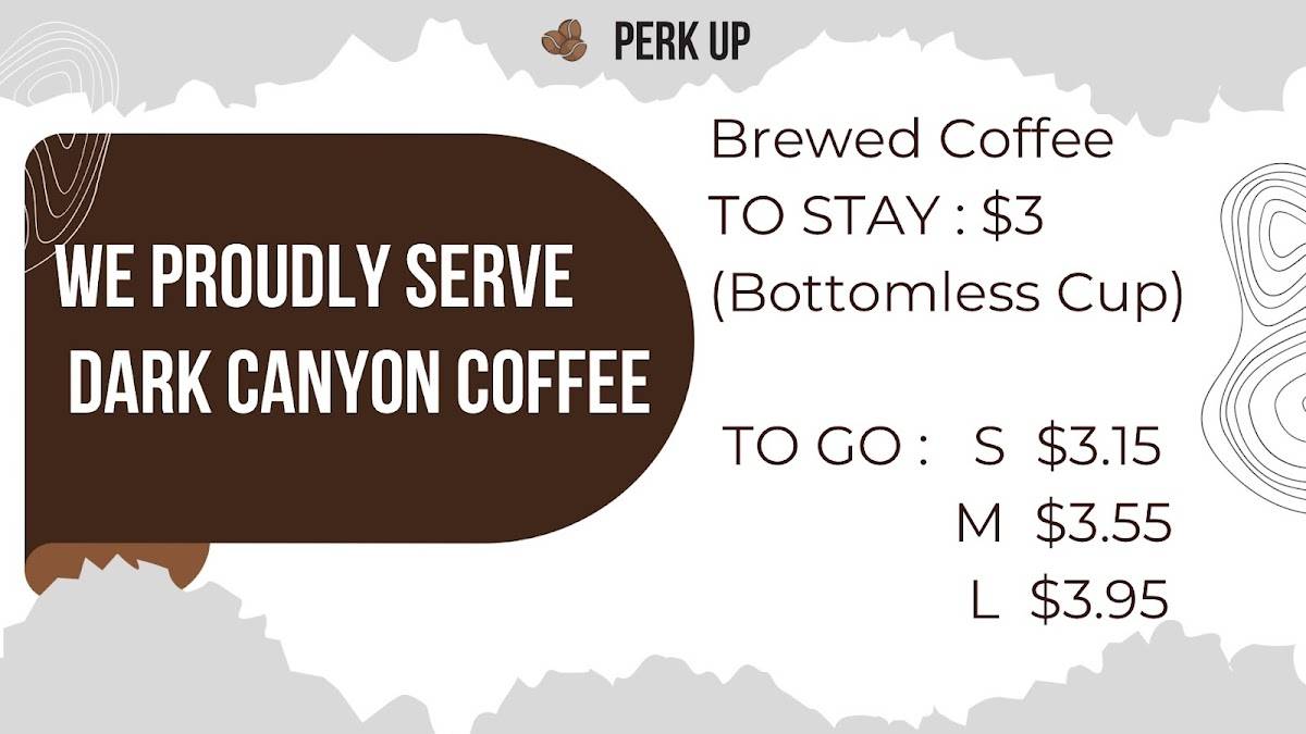 Perk Up Java Shop меню