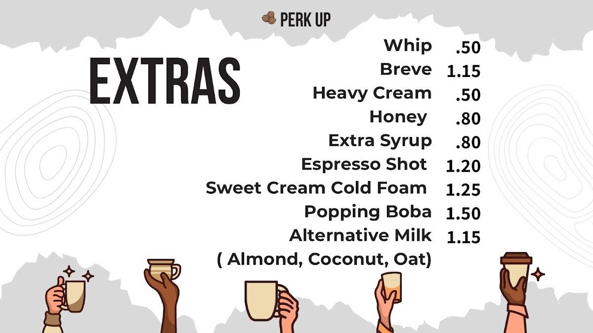 Perk Up Java Shop меню