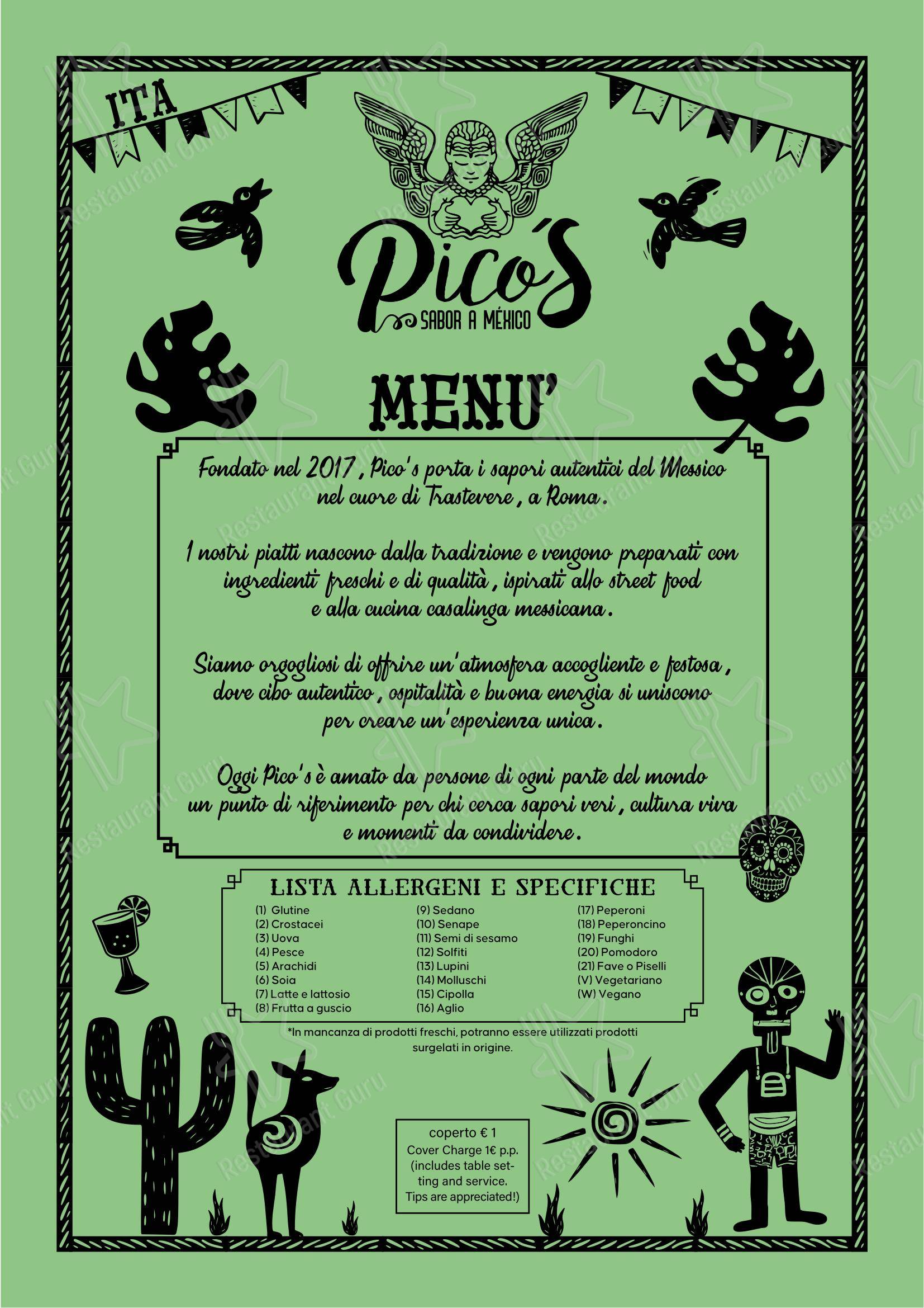 Pico's Pigneto в Риме - Меню напитков