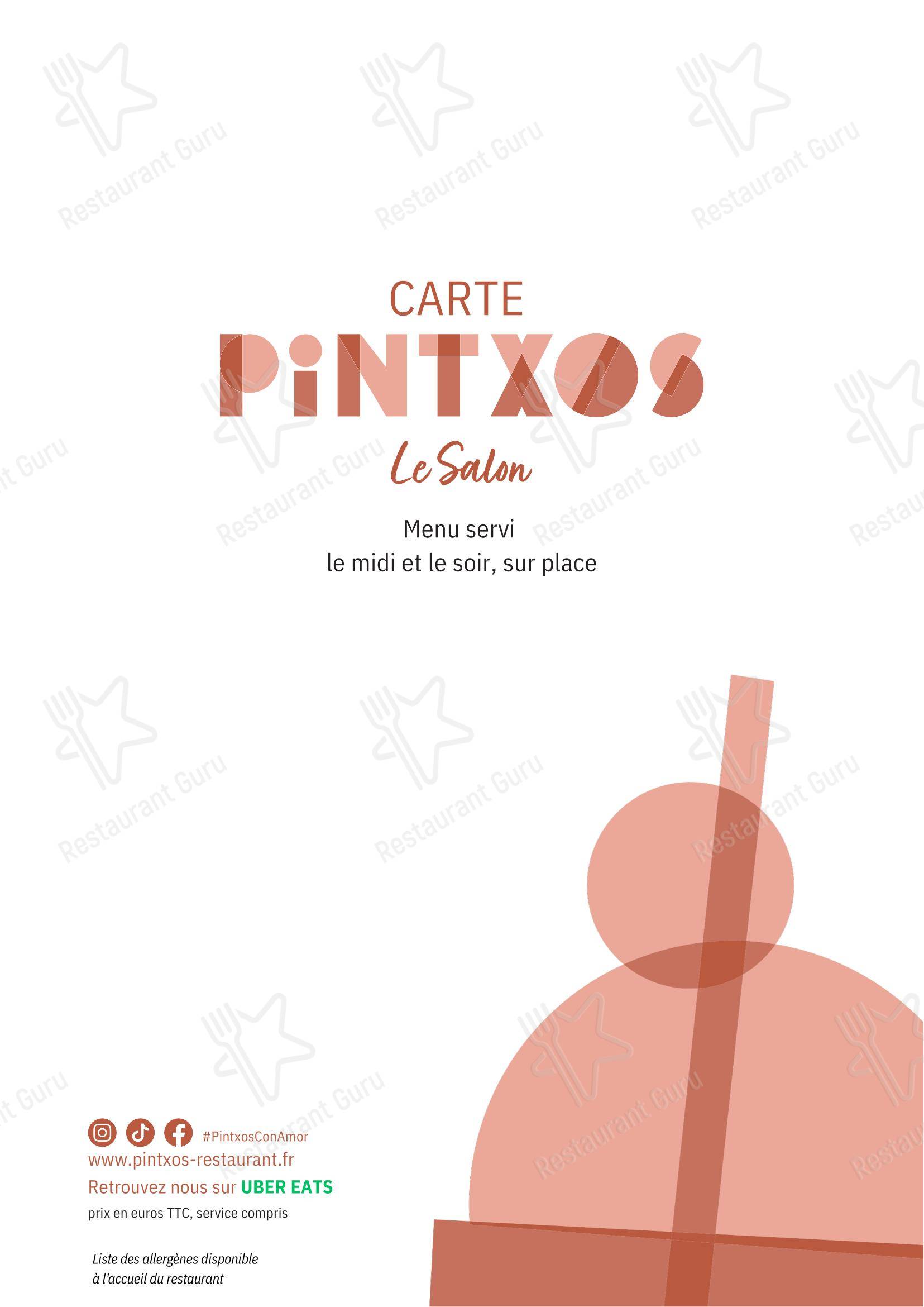 Меню ресторана Pintxos - Меню