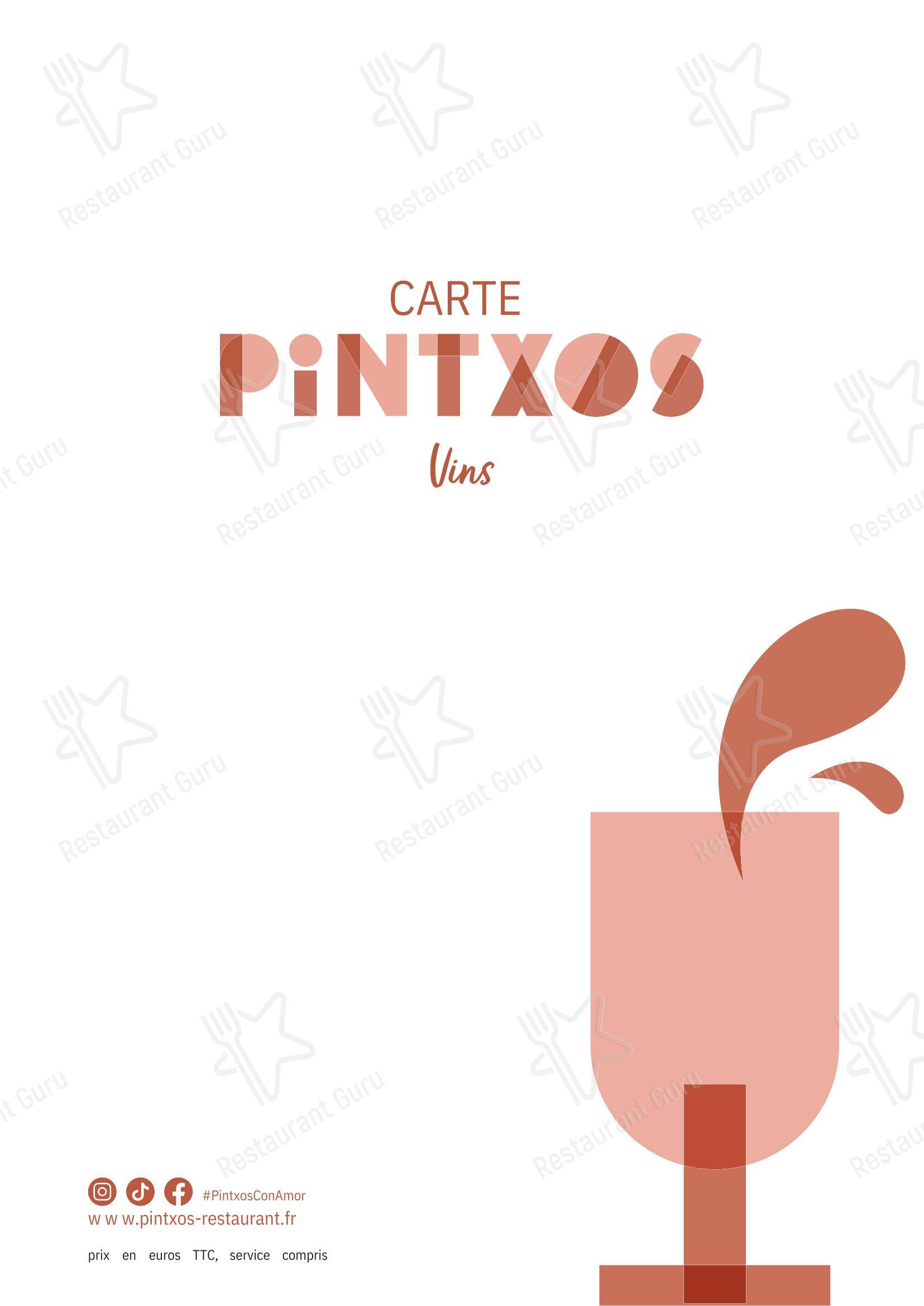Меню ресторана Pintxos - Меню напитков