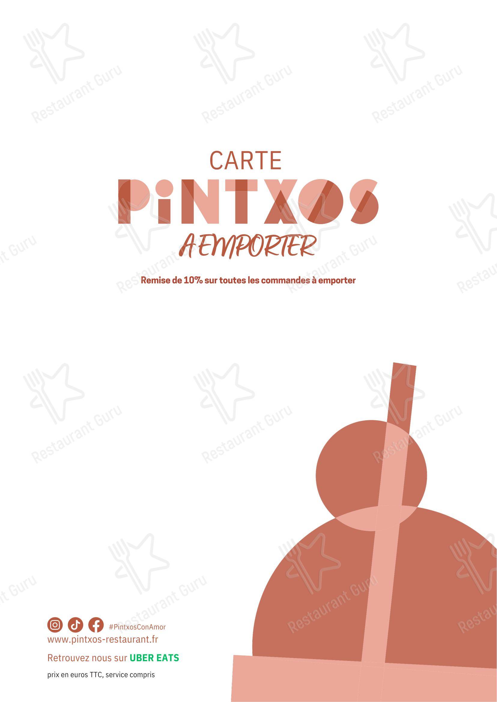 Крафт меню ресторана Pintxos