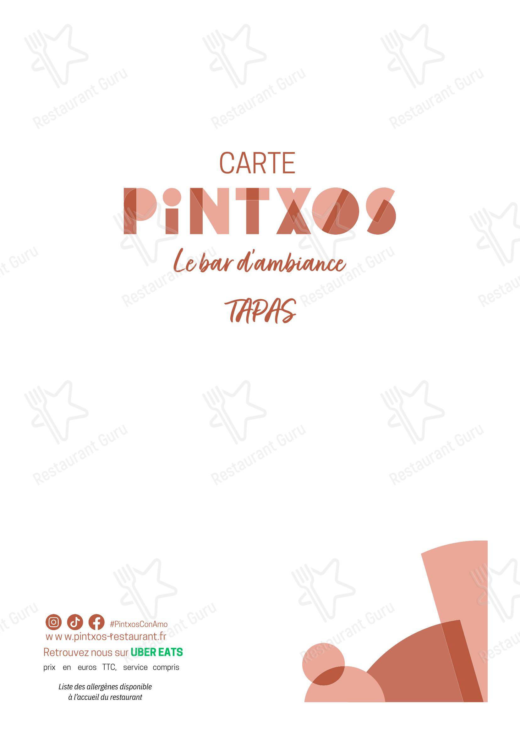 Меню ресторана Pintxos - Меню напитков
