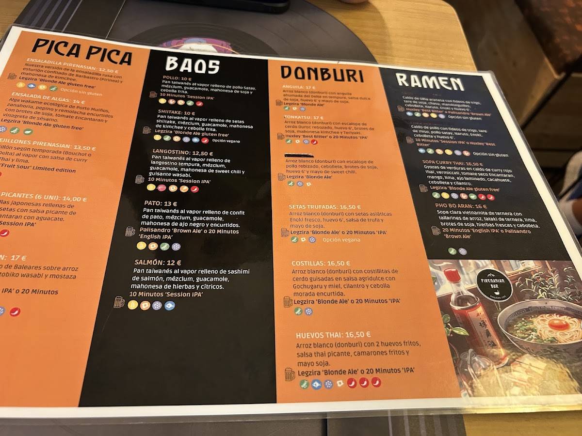 Pirenasian Bar меню