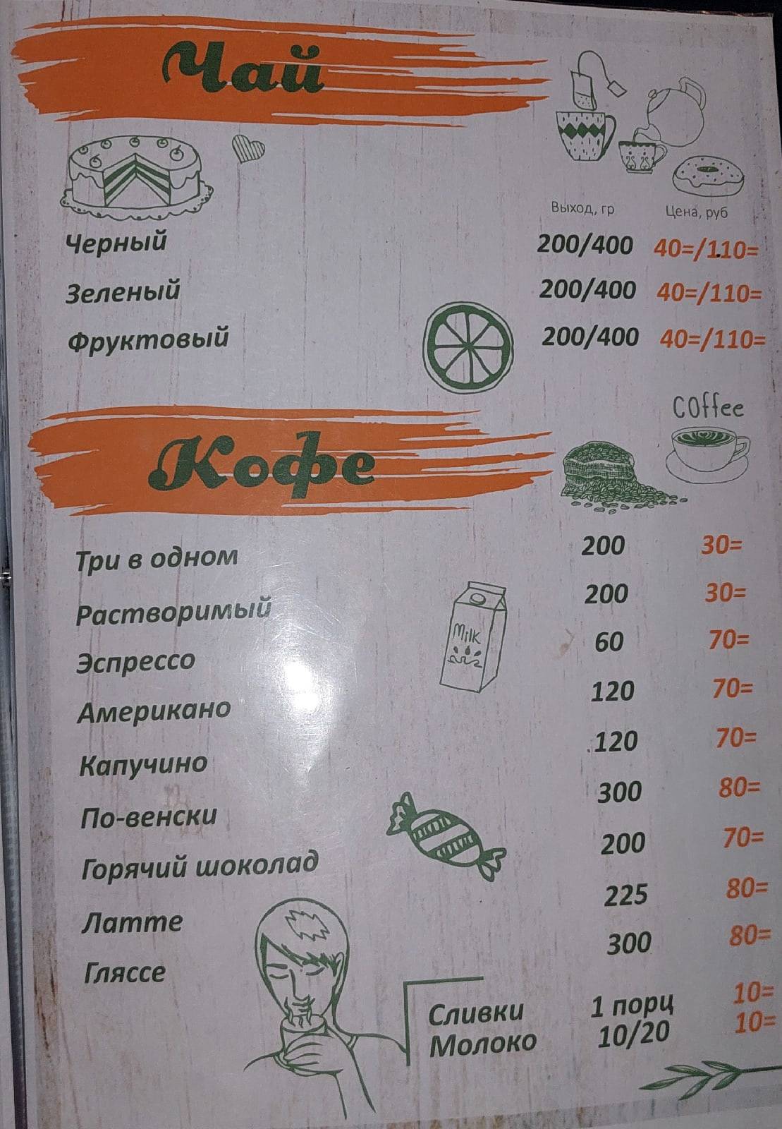 Эллада меню