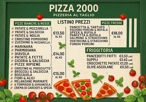 Pizza 2000 меню