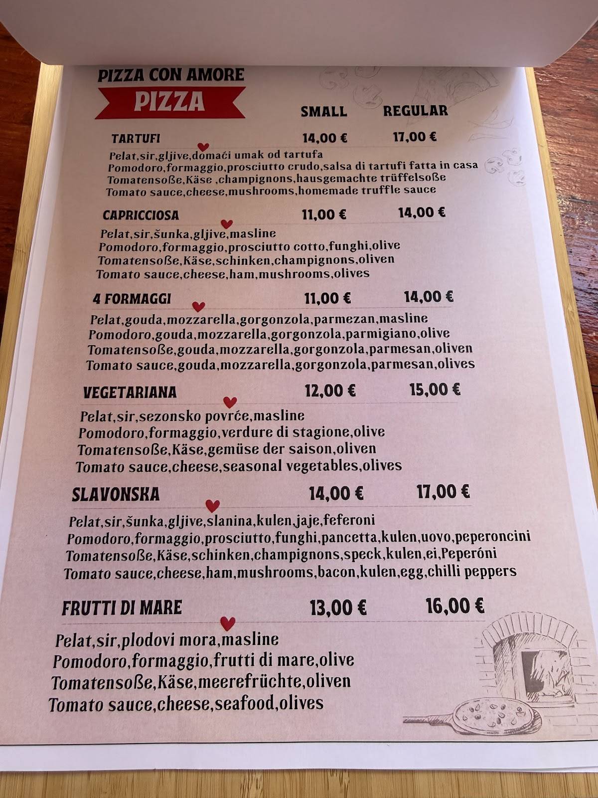 Pizza Con Amore меню