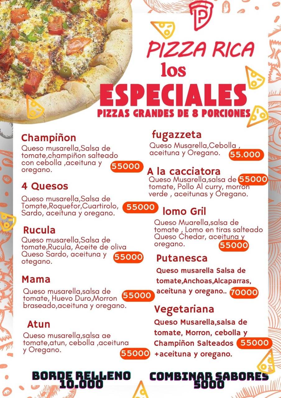 Pizza Rica меню