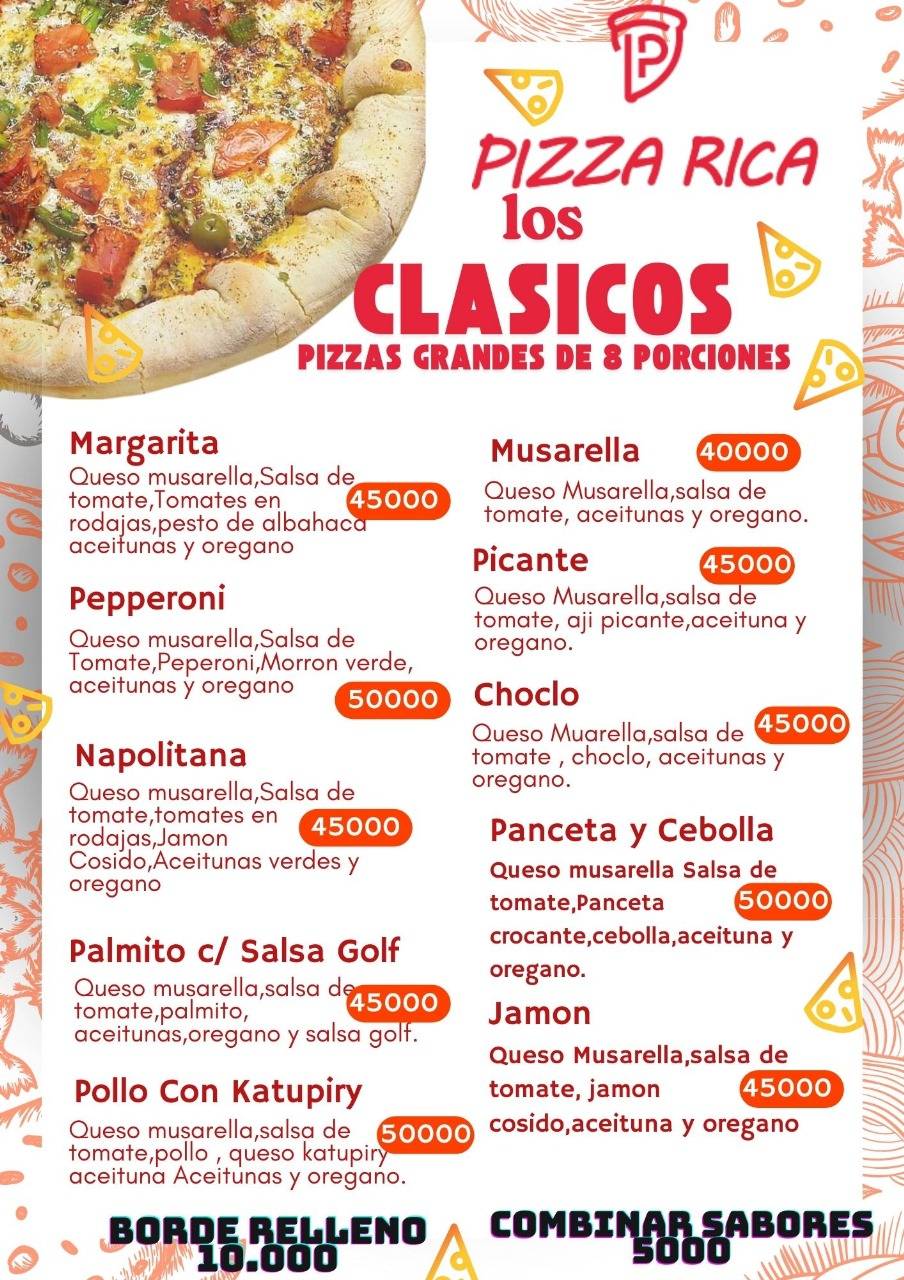 Pizza Rica меню