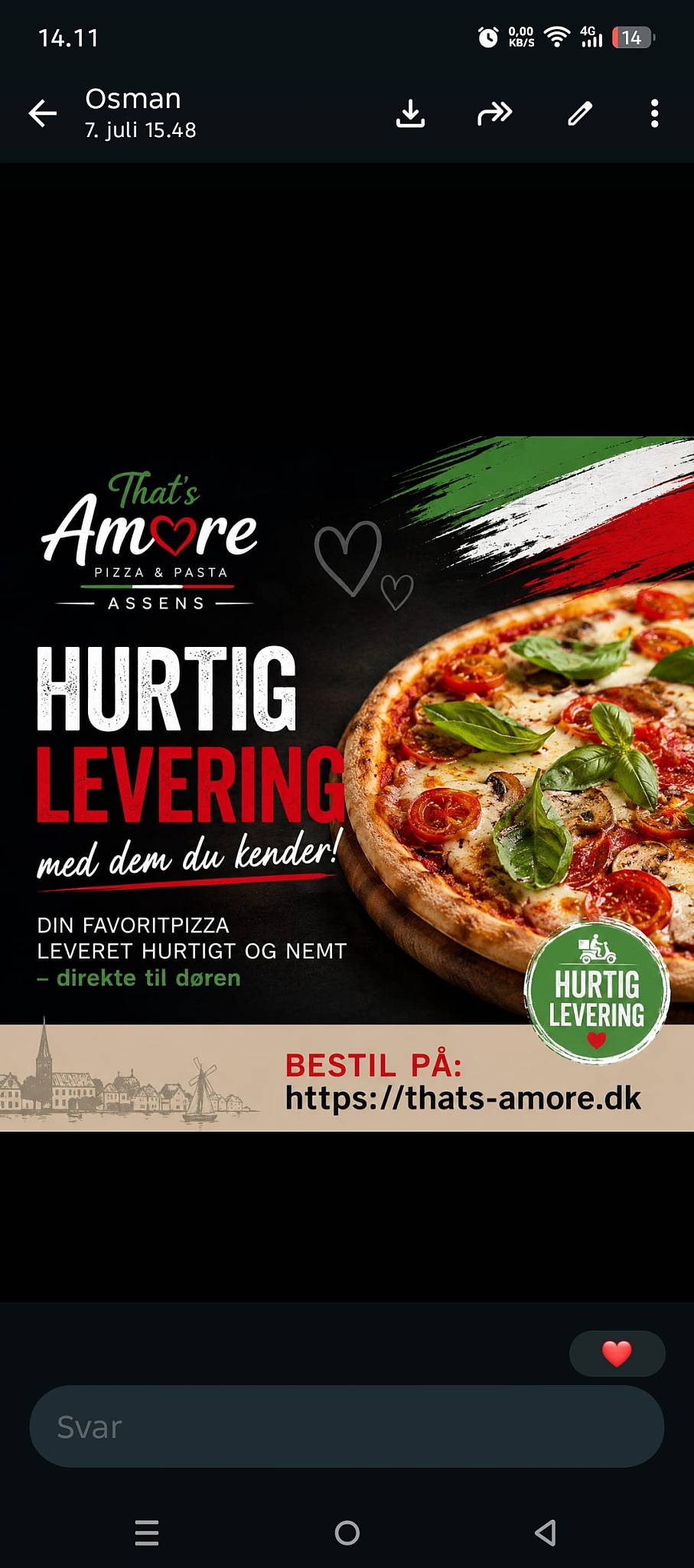 Pizza That's Amore меню