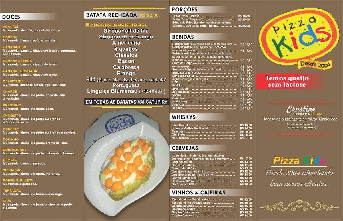 Pizza kids меню