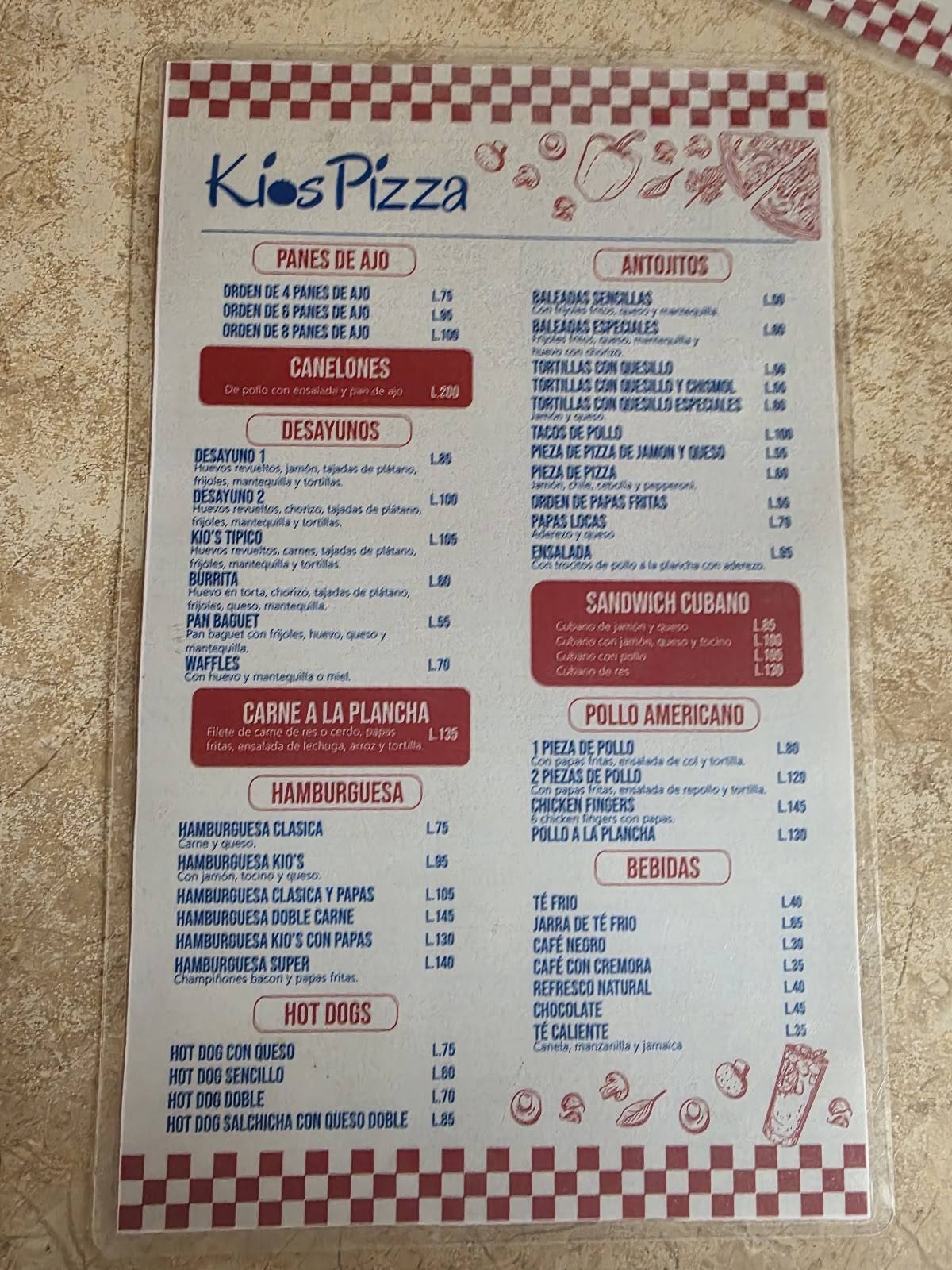 Pizza kios меню