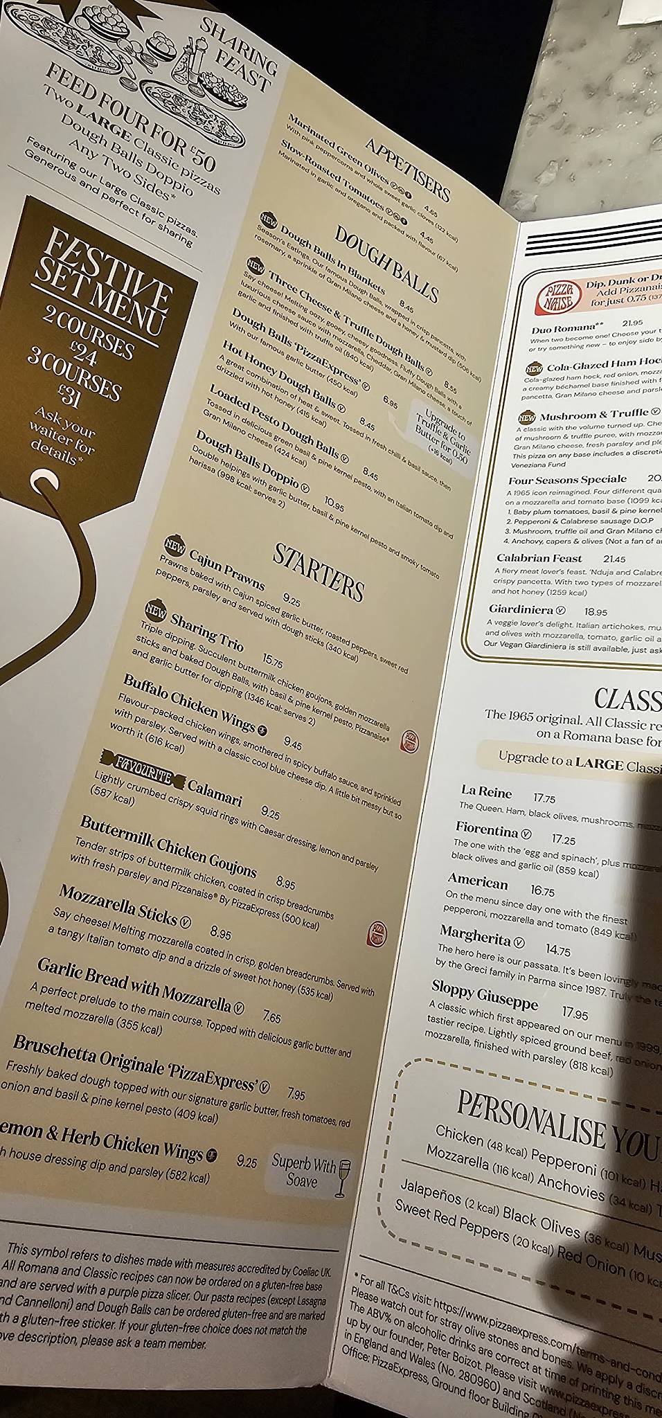 PizzaExpress меню