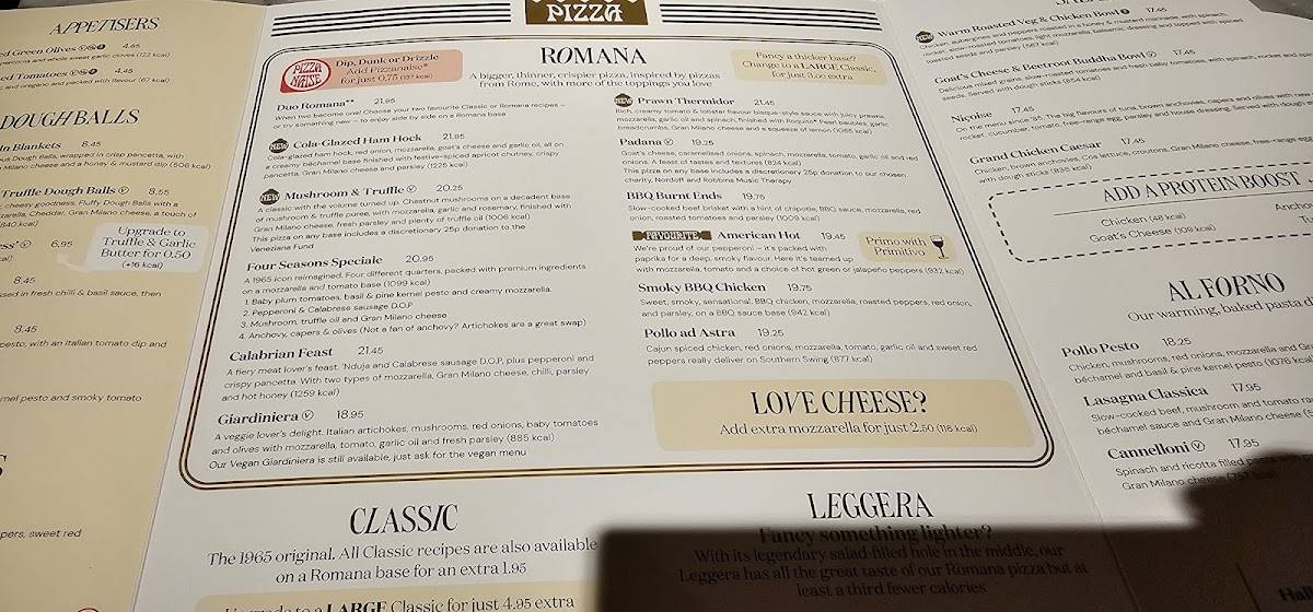 PizzaExpress меню