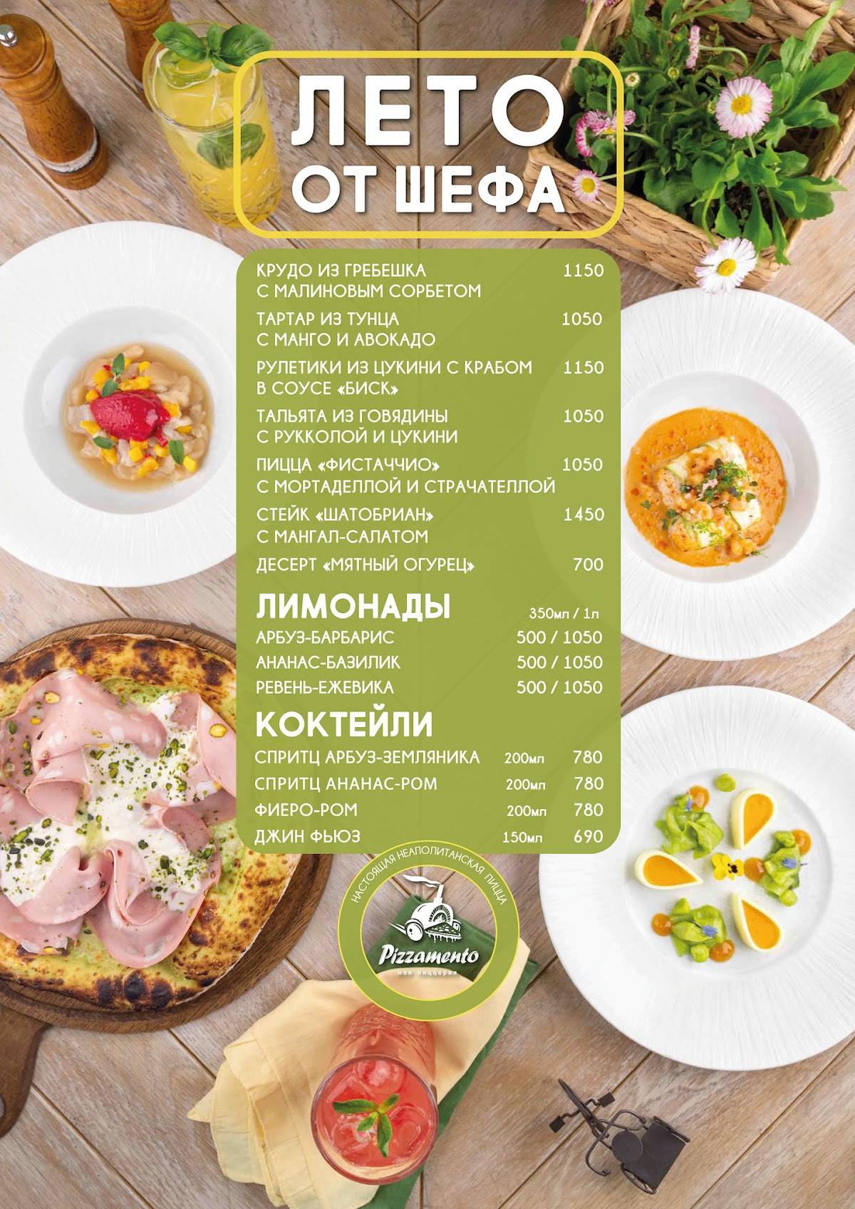 Pizzamento меню