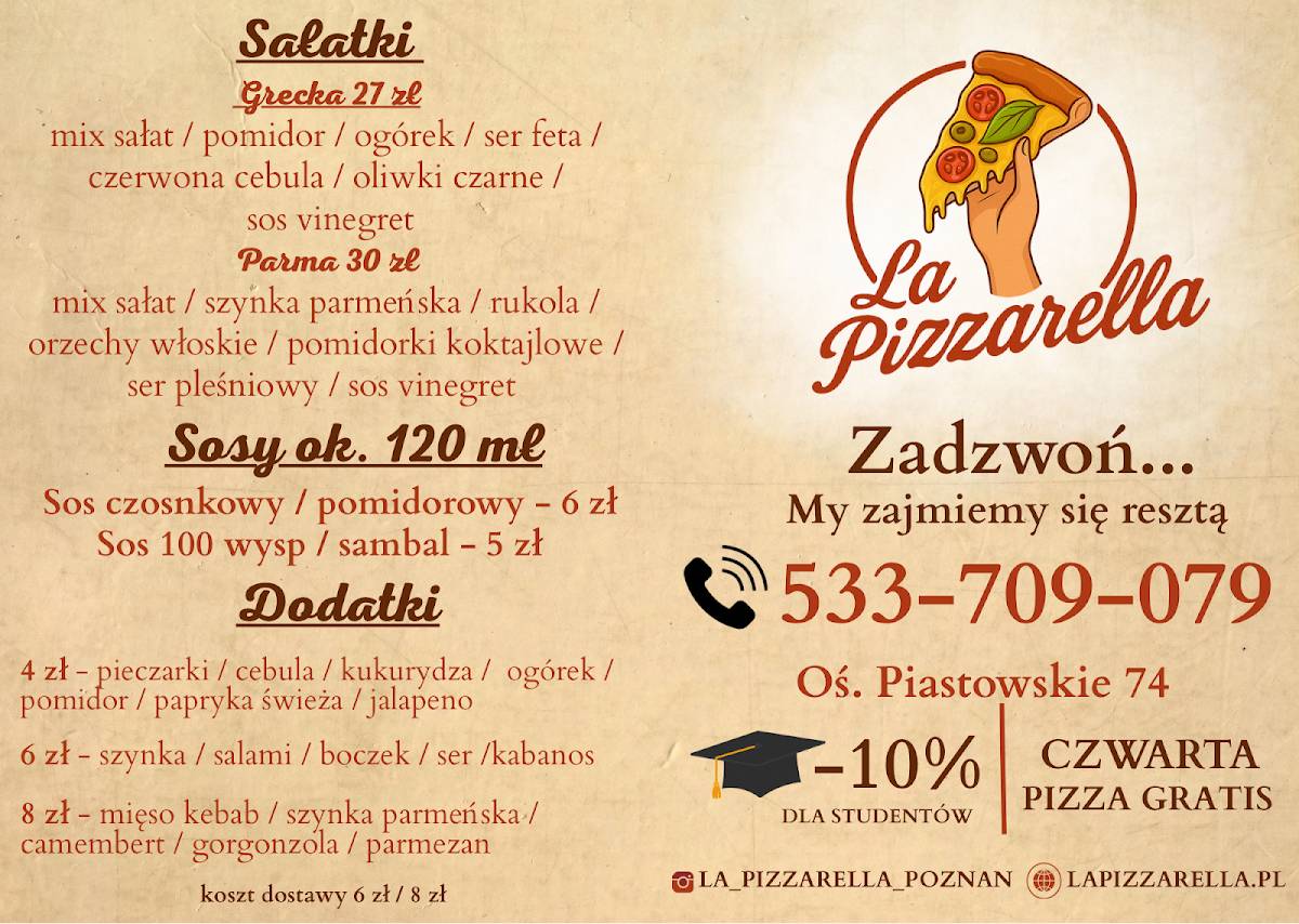 La Pizzarella меню