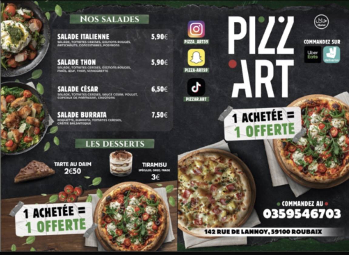 Pizzart-Roubaix меню