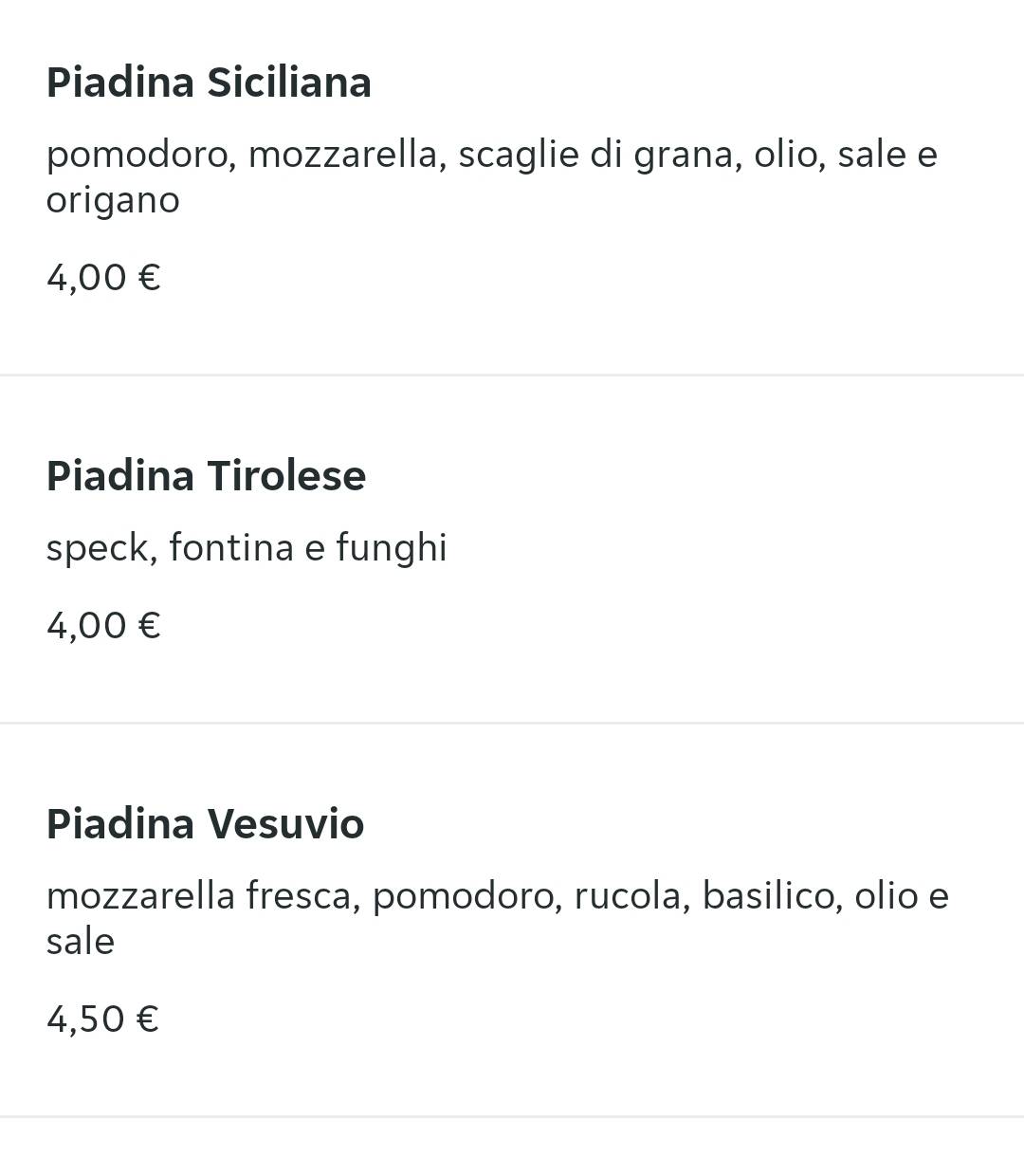 Bar cucè меню