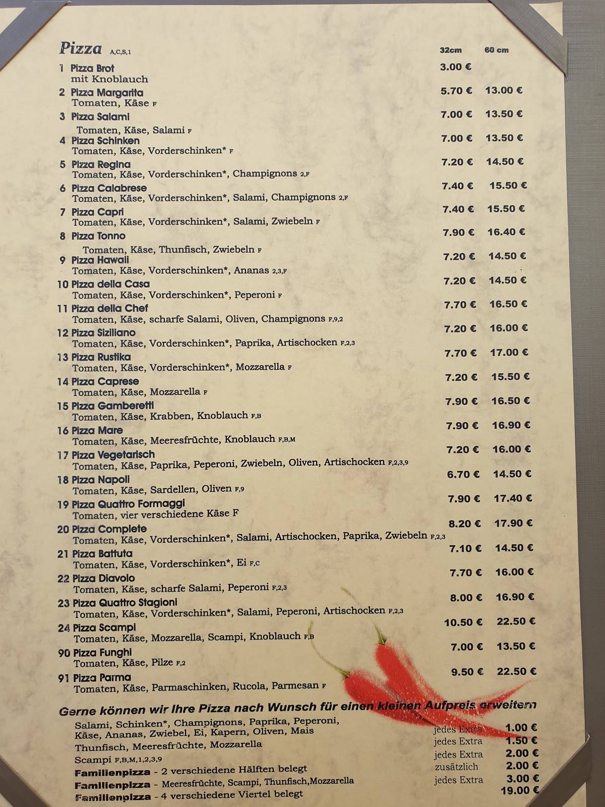 Pizzeria LaMamma меню