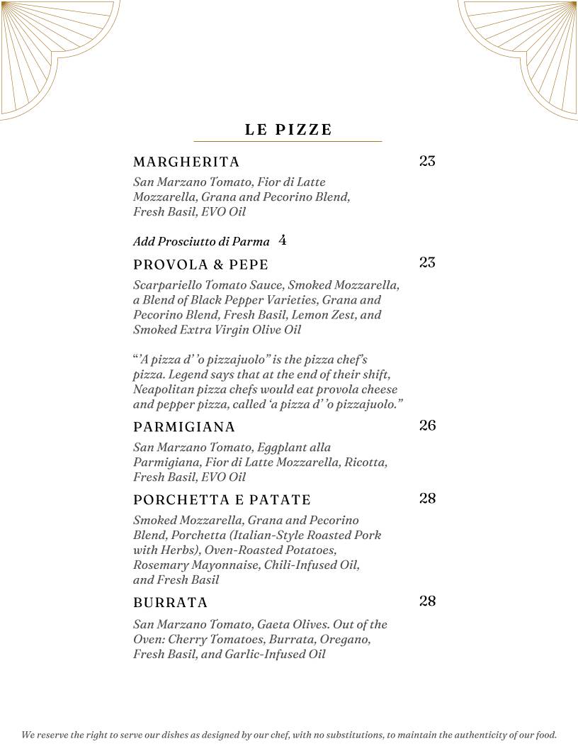 Positano Restaurant меню