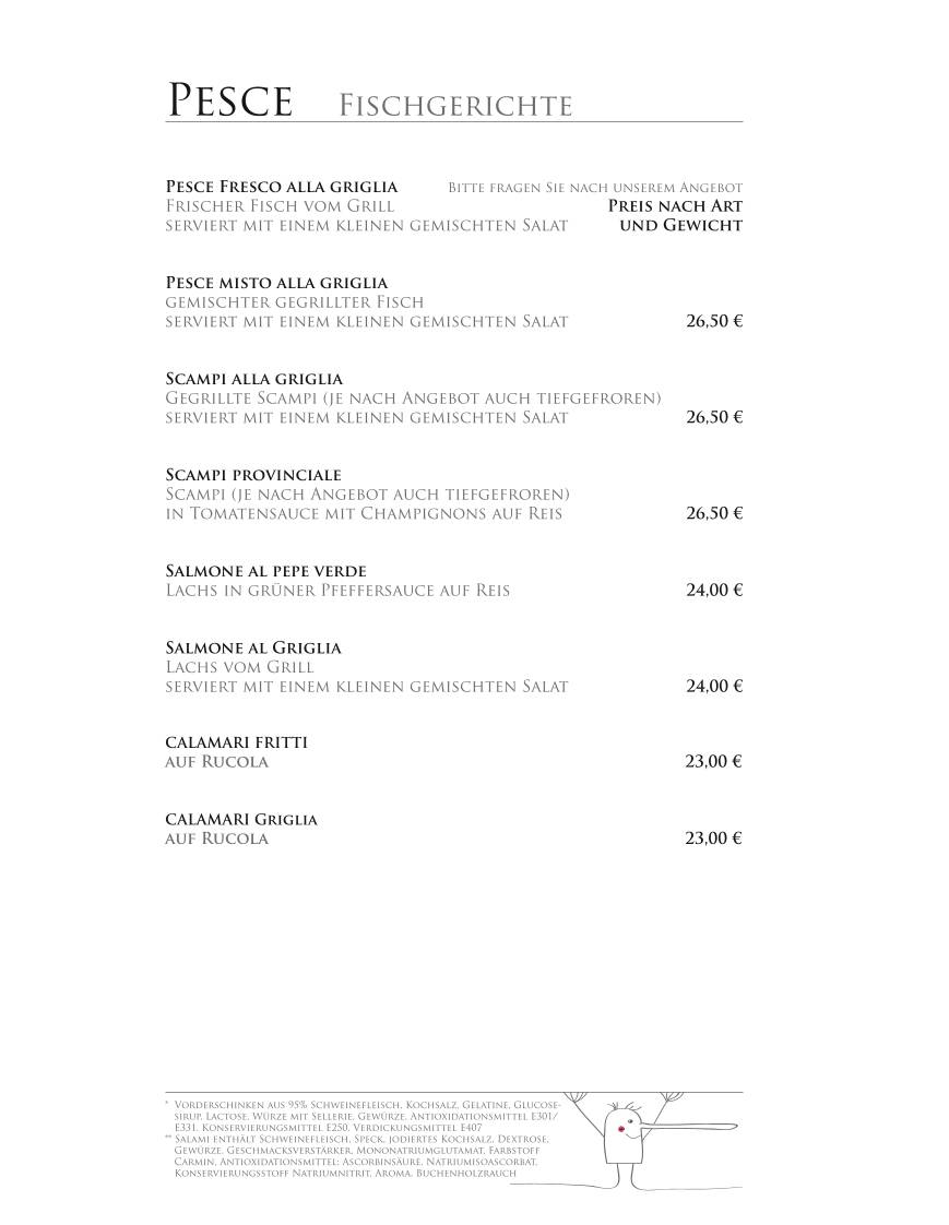 Ristorante Pinocchio Inh. Giuseppe Tedesco меню