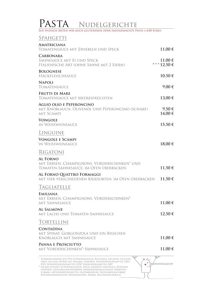 Ristorante Pinocchio Inh. Giuseppe Tedesco меню