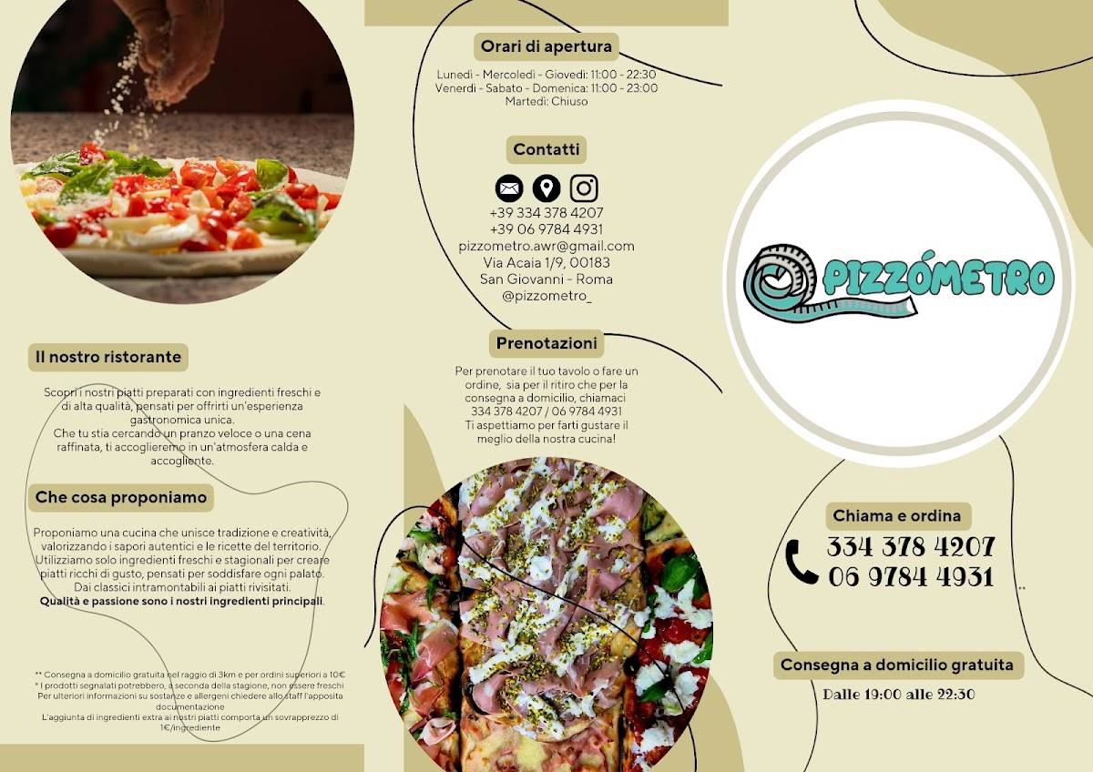 Pizzometro меню