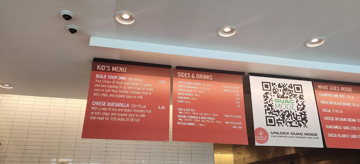 Chipotle Mexican Grill меню