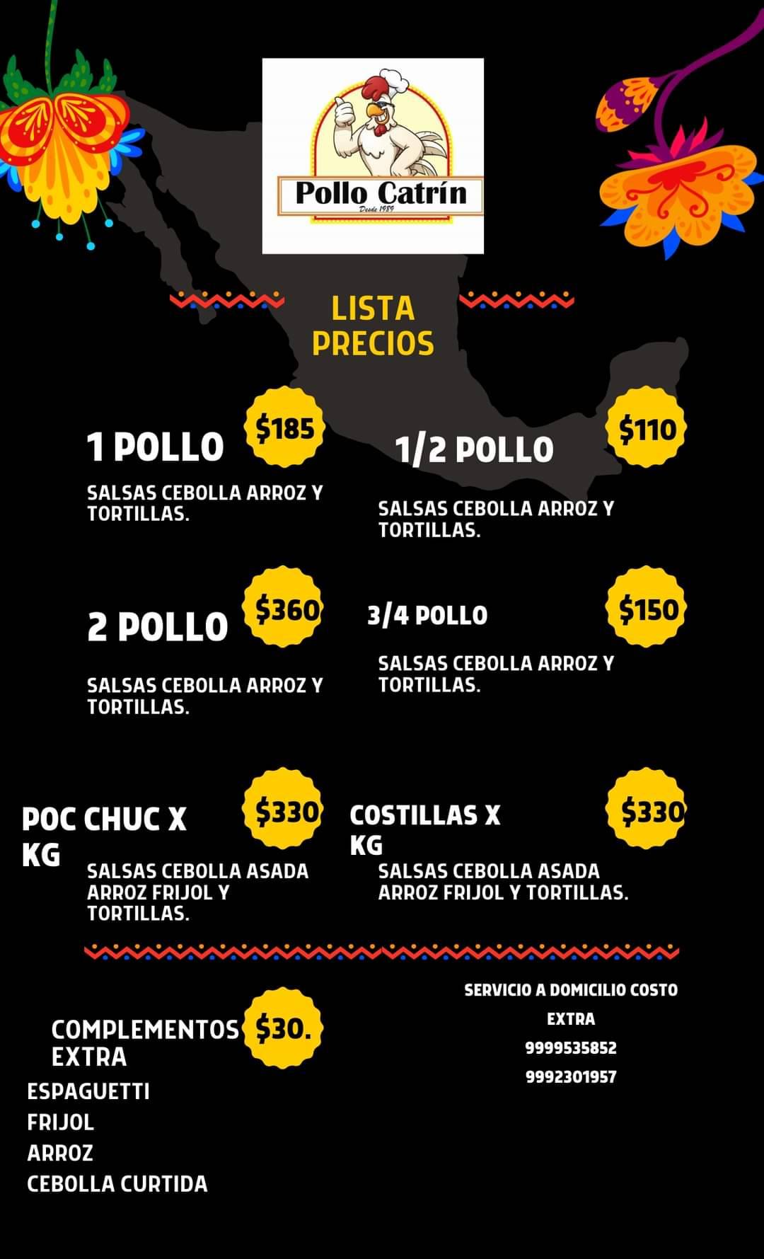 Pollo Catrín меню