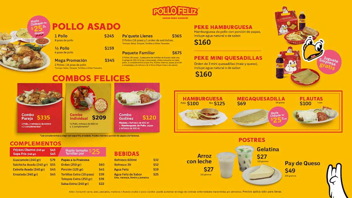 Pollo Feliz Coss меню