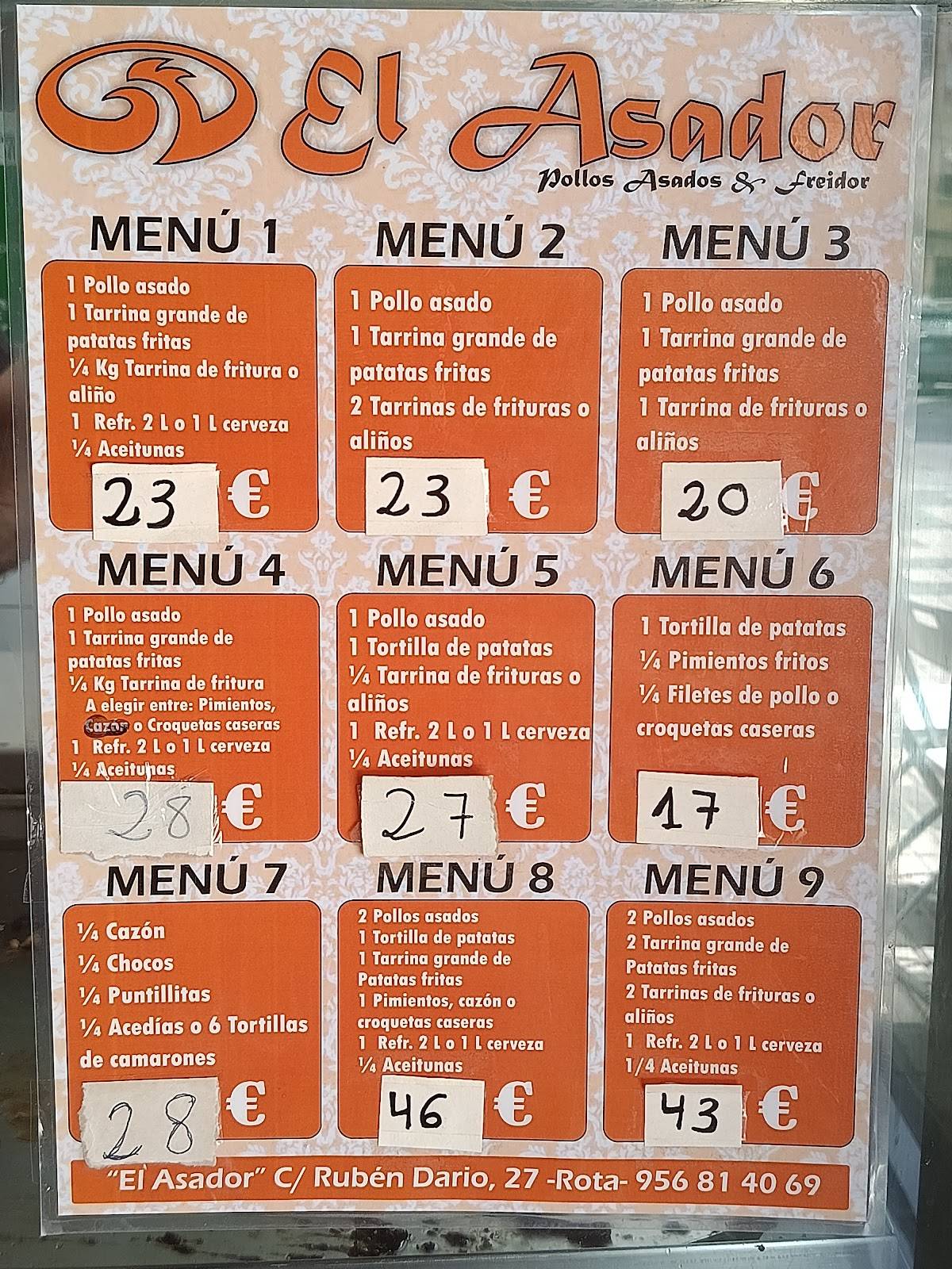 Pollos Asados "El ASADOR"ROTA меню