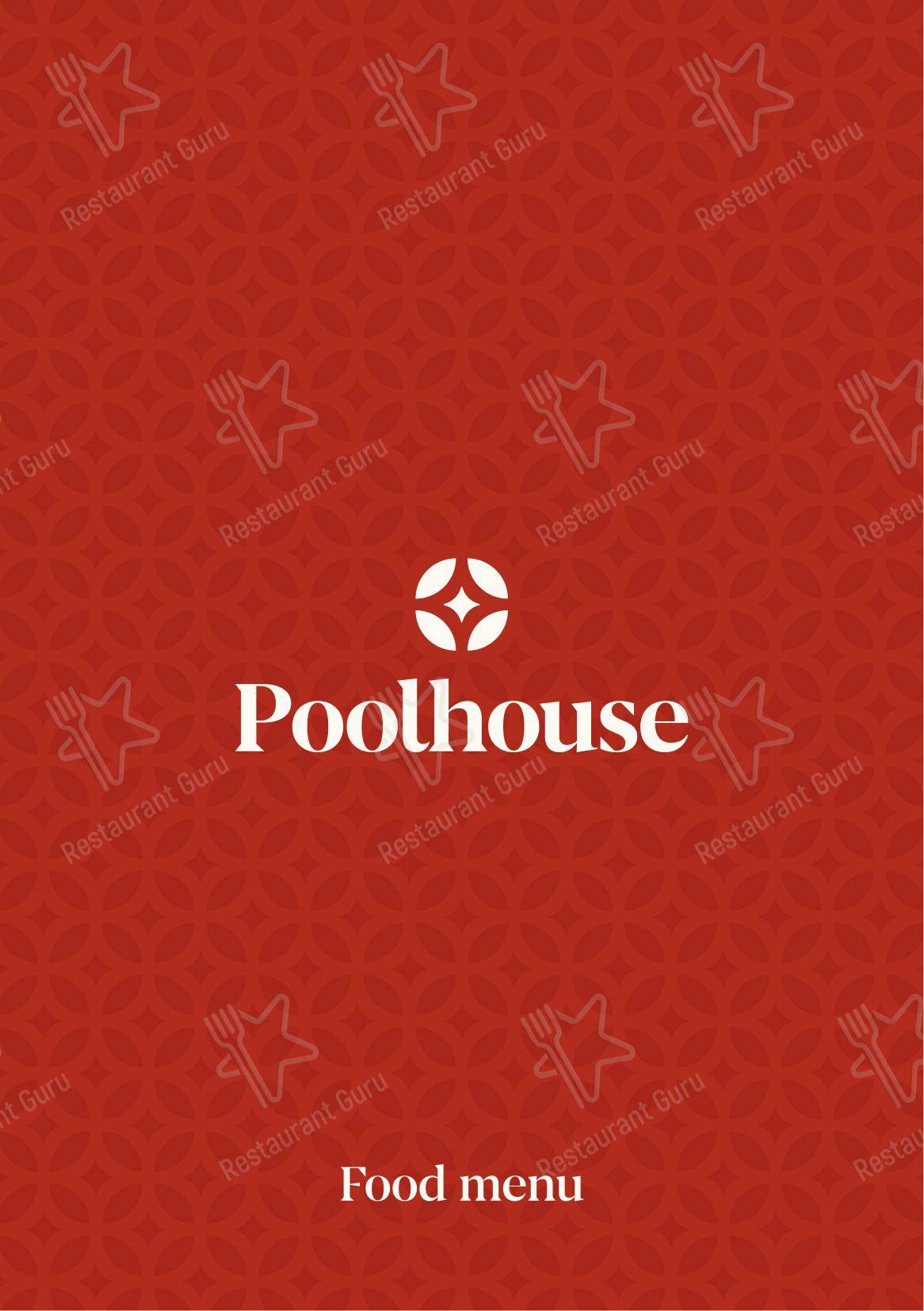Меню паба и бара Poolhouse в Лондоне