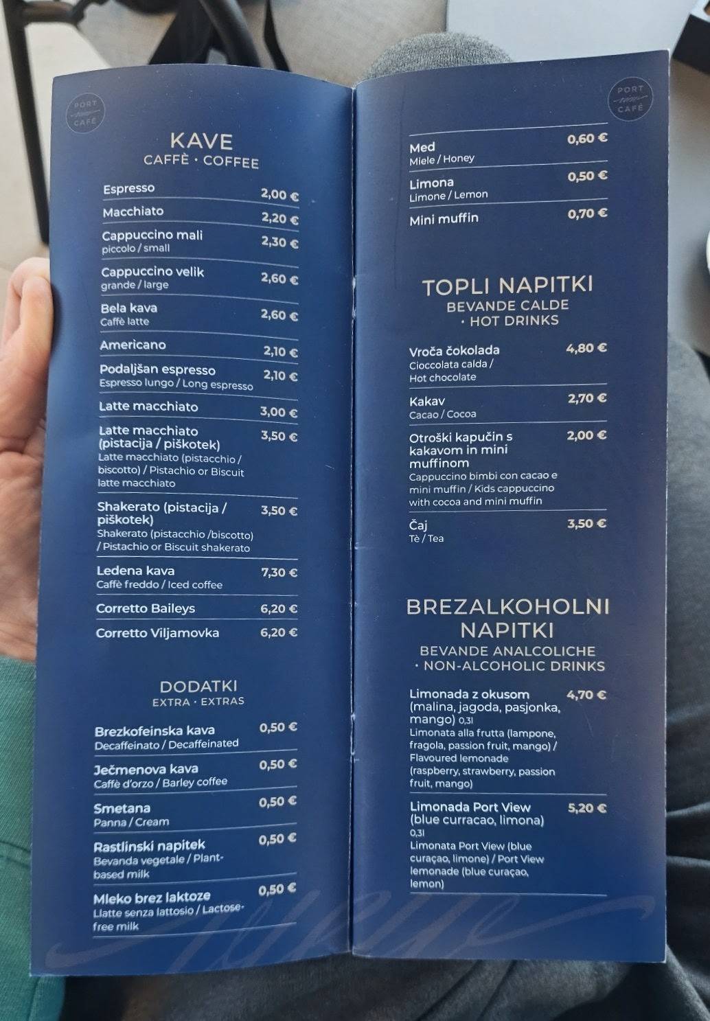 Port View Cafe меню