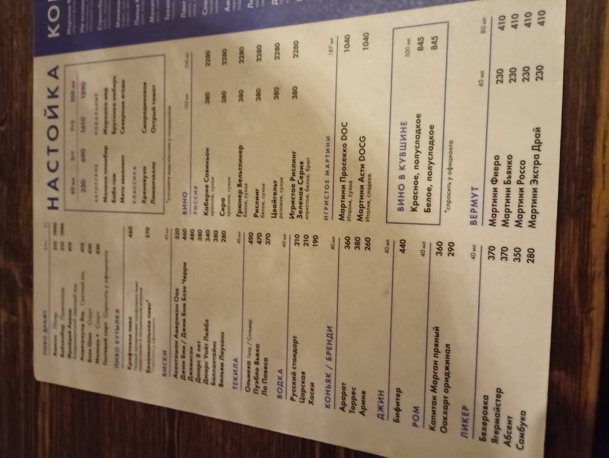 Amigos Bar&Grill меню