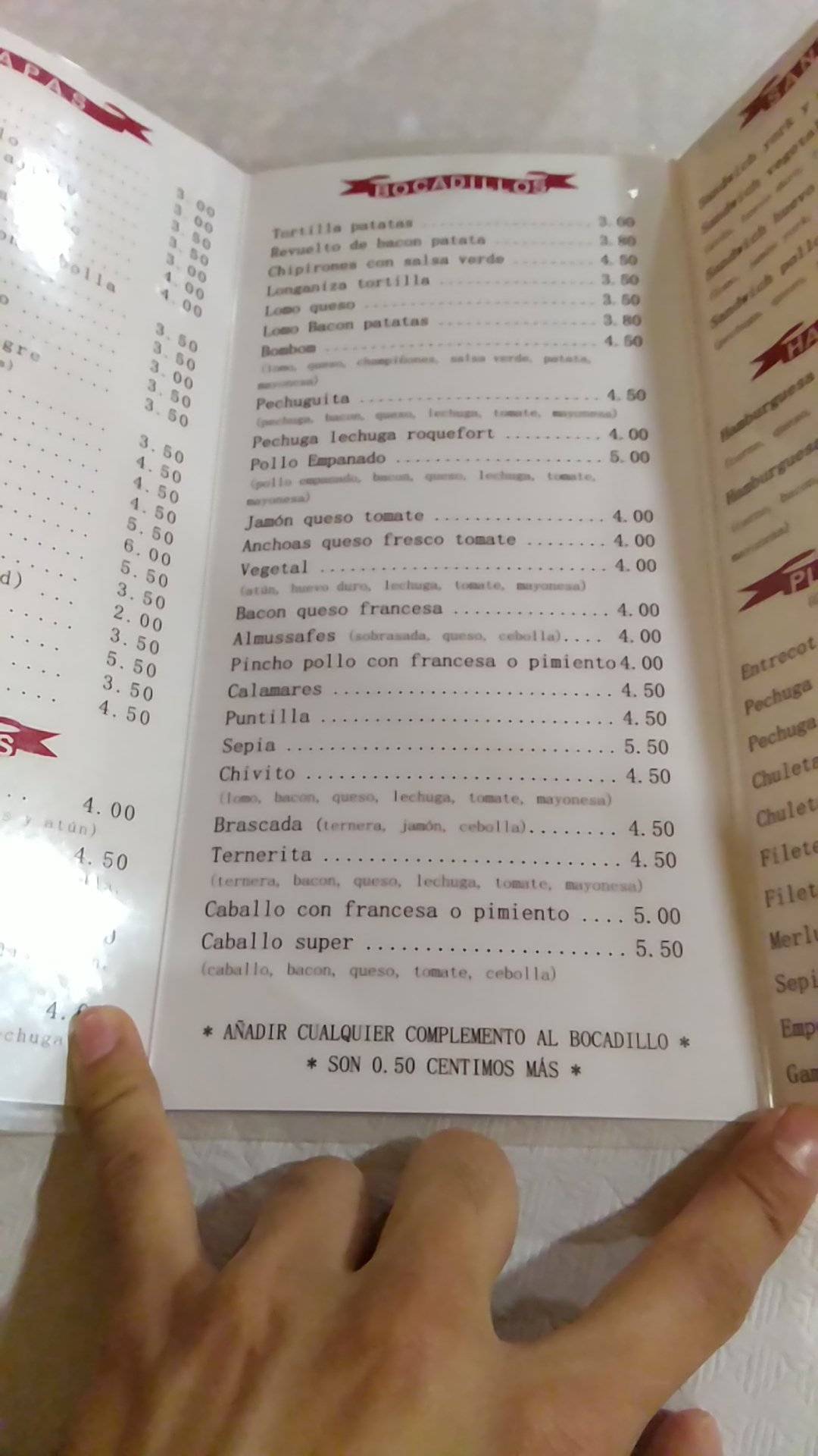 Bar Racó d'Alex меню