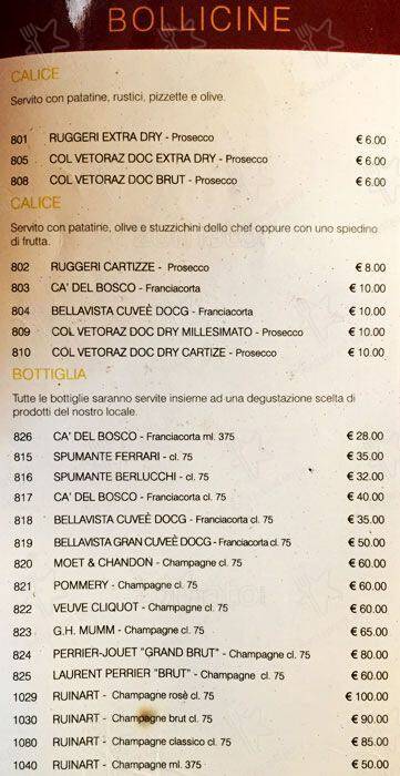 Caffè Elite меню