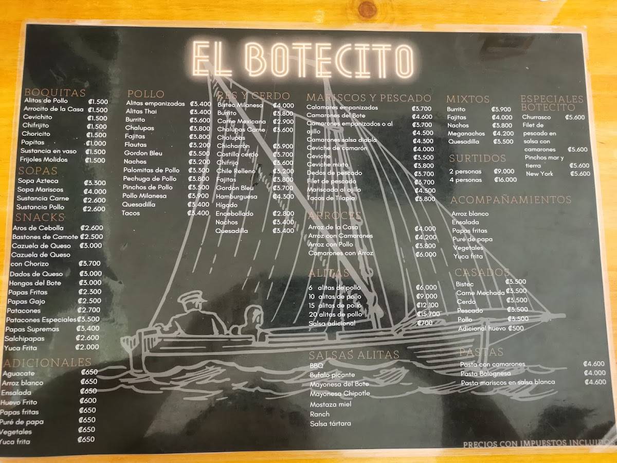 Bar El Botecito меню