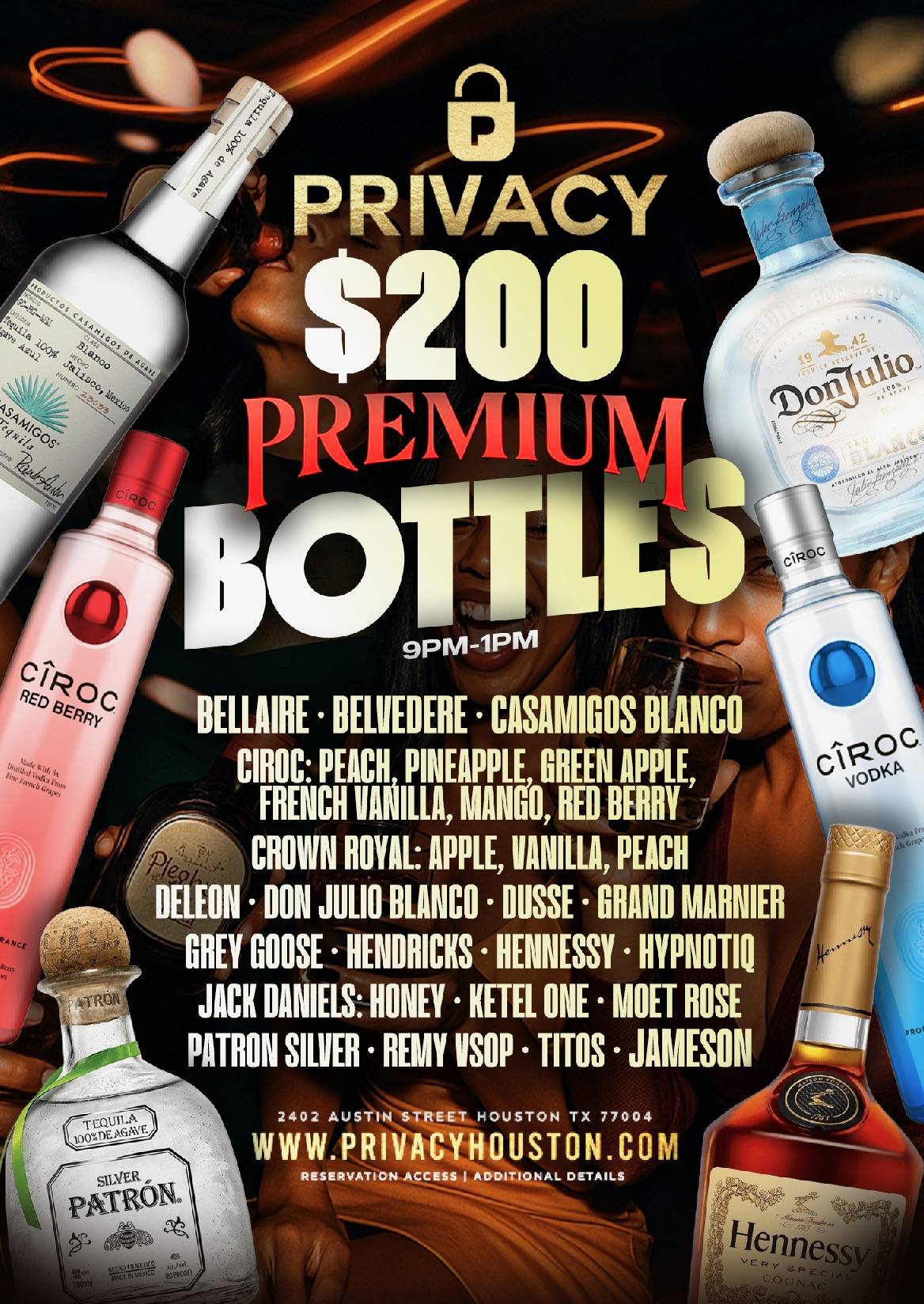 Privacy Houston меню