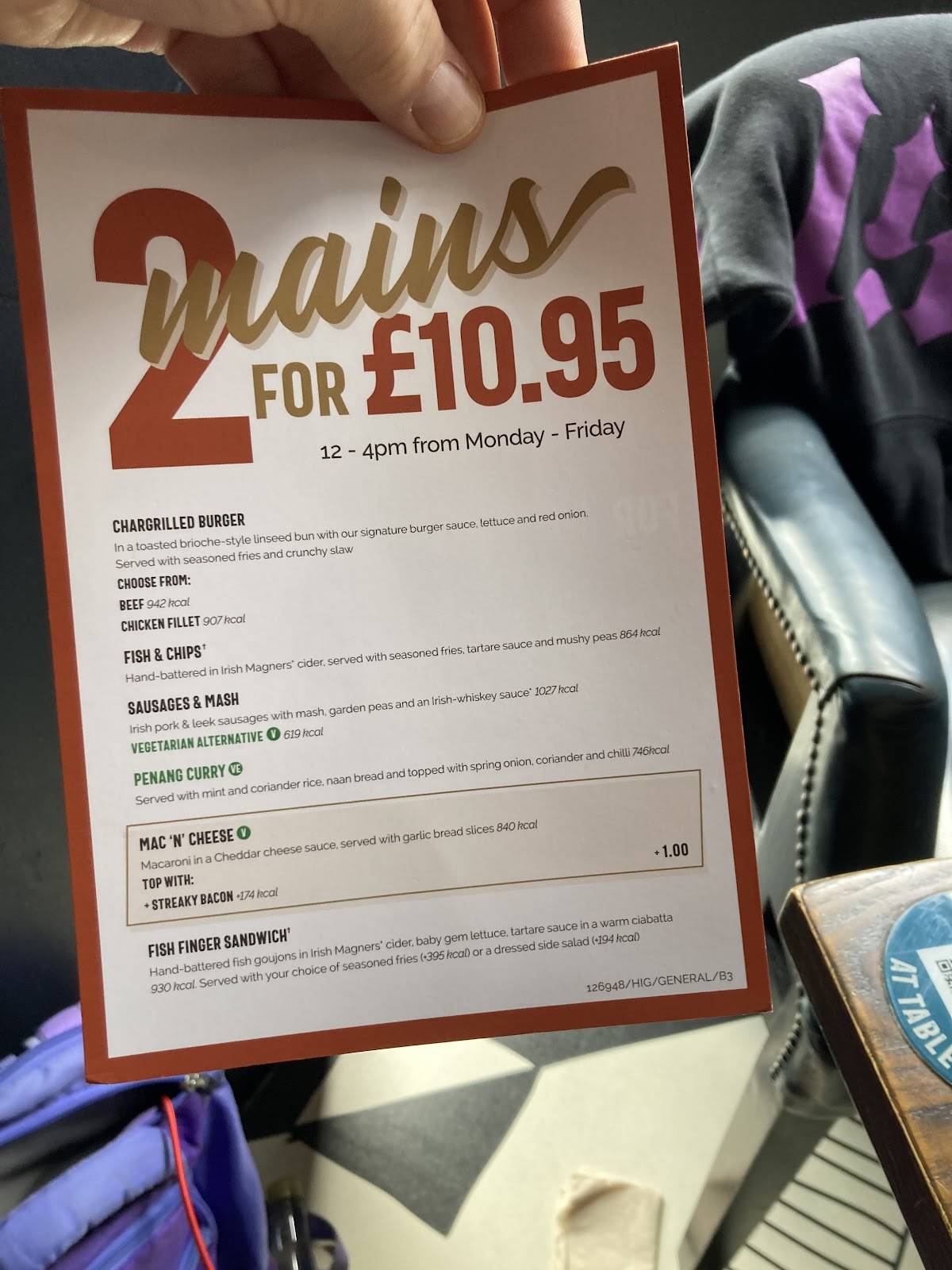 O'Neills Edinburgh меню