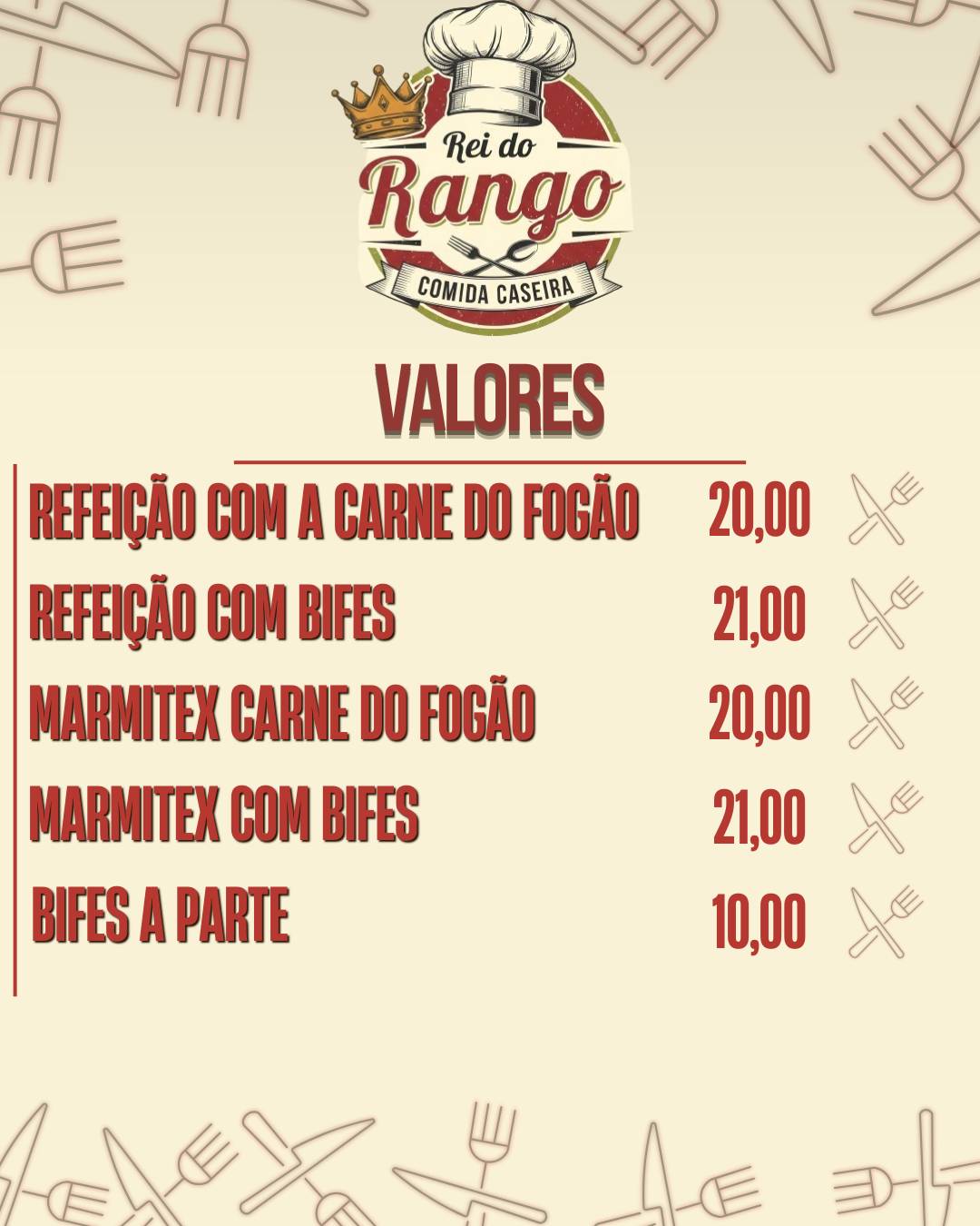 REI DO RANGO меню