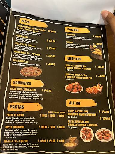 RESTAURANTE BISTRÓ TALOS меню