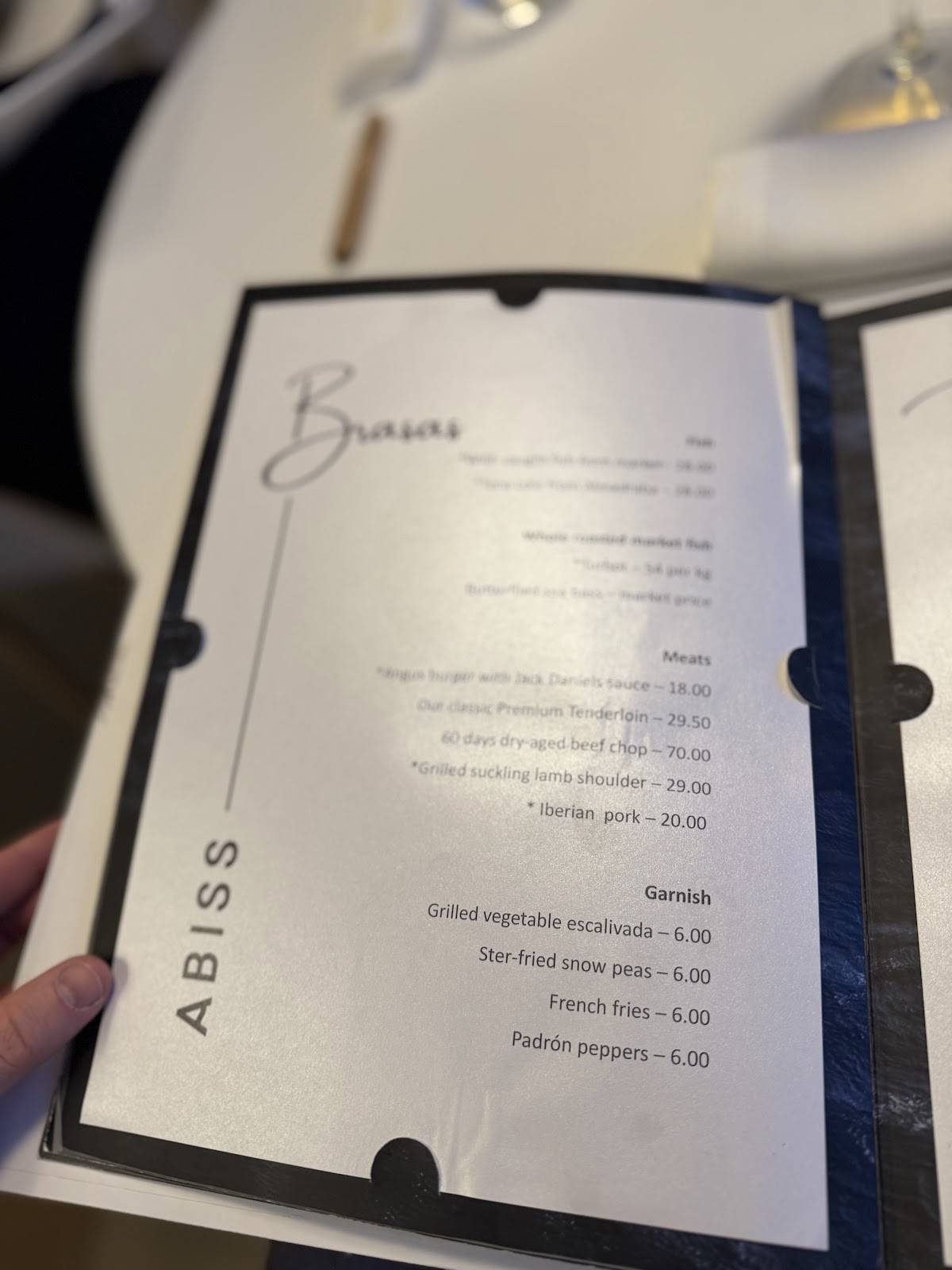 RESTAURANTE GASTROBARRA ABISS. меню