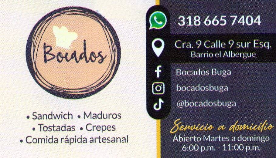RESTAURANTES EN BUGA - BOCADOS меню