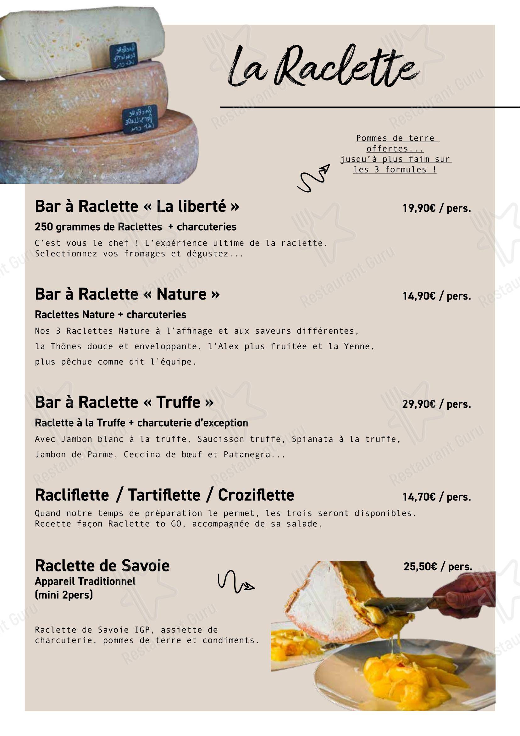 Меню ресторана Raclette to GO - Меню напитков