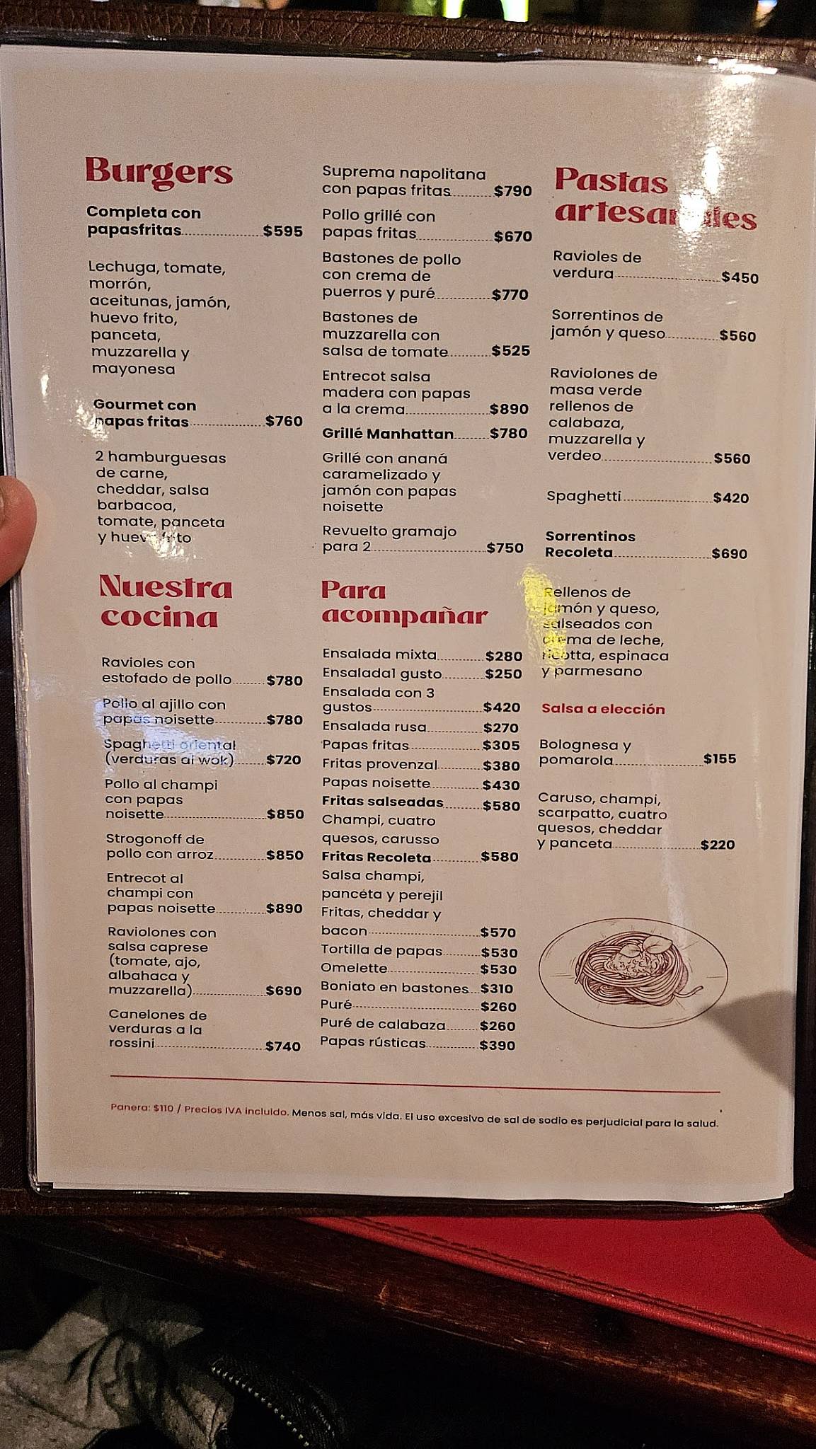 Recoleta меню