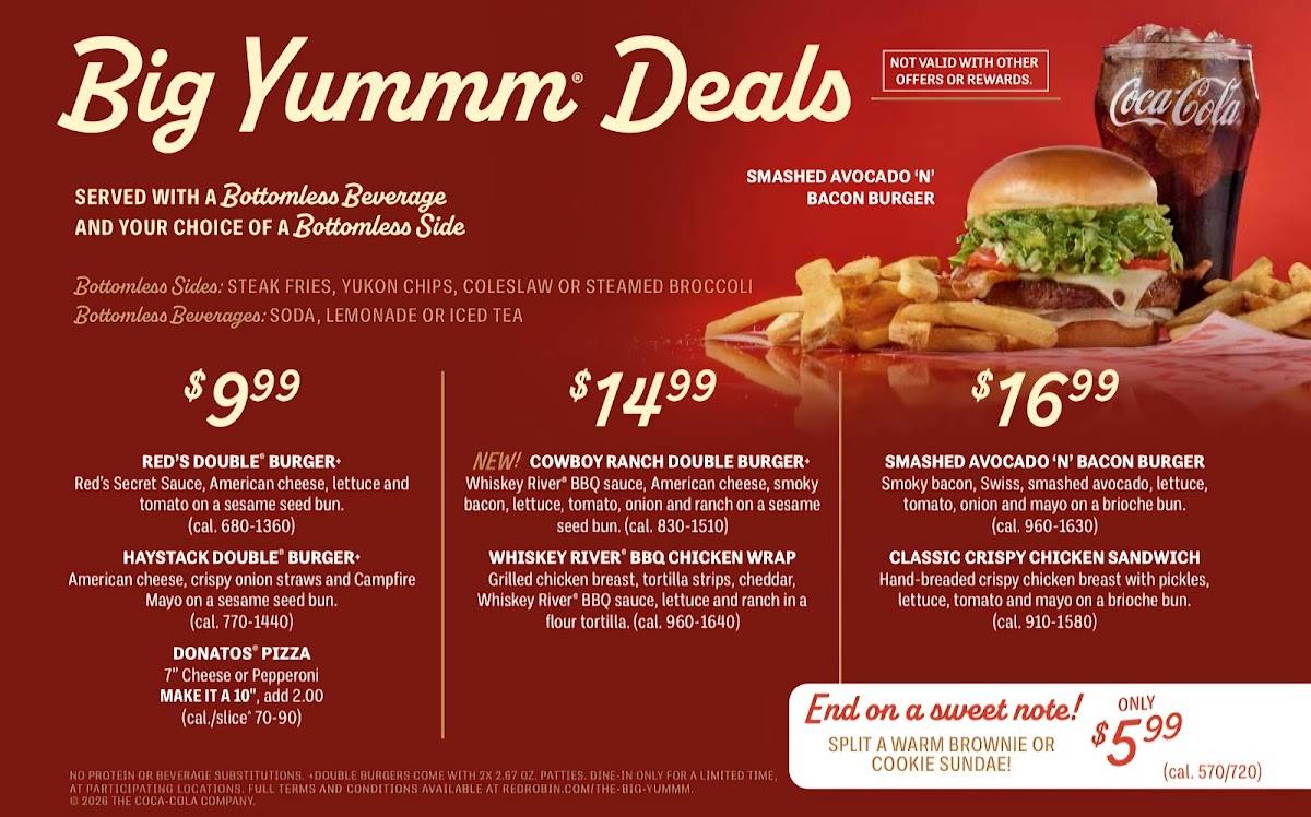 Red Robin Gourmet Burgers and Brews меню