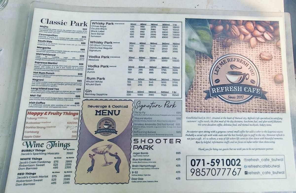 Refresh Cafe меню